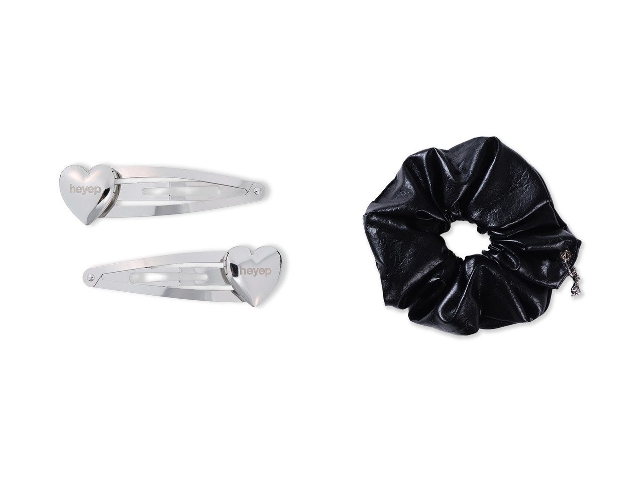 【heyep/ヘイップ】のHeart Locket Hair Clips(2P Set)&Cat Charm Faux Leather Scrunchie おすすめ！トレンド、レディースファッションの通販 おすすめ人気トレンドファッション通販アイテム インテリア・キッズ・メンズ・レディースファッション・服の通販 founy(ファニー) 　ファッション　Fashion　レディースファッション　Fashion for Women　シュシュ&ヘアアクセ/ヘアアレンジ　Scrunchies & Hair Accessories　2026年　2026　アクセサリー　Fashion Accessories　シンプル　Simple, Minimal　フェイクレザー　Faux Leather, PU Leather　夏　Summer　春　Spring　S/S・春夏　SS, Spring/Summer, Warm Season　ブラック系　Black　ゴールド系　Gold　|ID:crp329100000225878