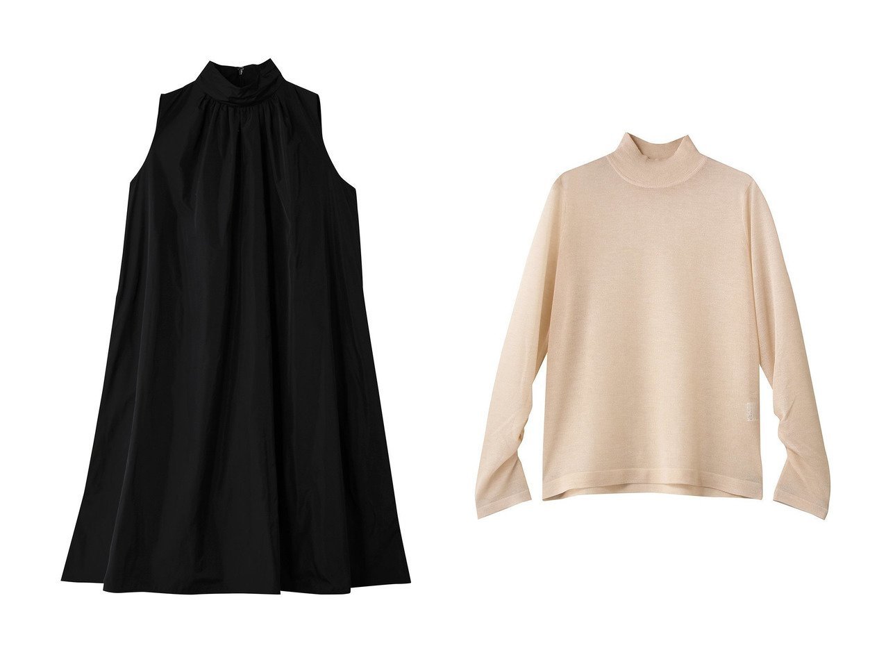 【ANAYI/アナイ】のシアーハイネックプルオーバー&タフタハイネックAラインワンピース おすすめ！トレンド、レディースファッションの通販 おすすめ人気トレンドファッション通販アイテム インテリア・キッズ・メンズ・レディースファッション・服の通販 founy(ファニー) 　ファッション　Fashion　レディースファッション　Fashion for Women　ワンピース　Dresses　チュニック　Tunic Tops & Dresses　Aラインワンピース・フレアシルエット　A-Line Dresses / Flared Silhouette Dresses　トップス・カットソー　Cut & Sew Tops　ニット　Knit Tops & Sweaters　カジュアルプルオーバー・ニットトップス　Pullovers & Knit Tops / Casual Pullovers　2026年　2026　カーディガン　Cardigan, Knitwear　ギャザー　Gathered, Ruffled　ジャケット　Jacket, Outerwear　タフタ　Taffeta, Structured Fabric　チュニック　Tunic, Long Top　ティアード　Tiered, Tiered Style　ノースリーブ　Sleeveless, No-Sleeve　ハイネック　High Neck, Mock Neck　バランス　Balance, Style Balance　ロング　Long, Long-Length　夏　Summer　春　Spring　S/S・春夏　SS, Spring/Summer, Warm Season　ブラック系　Black　|ID:crp329100000225880