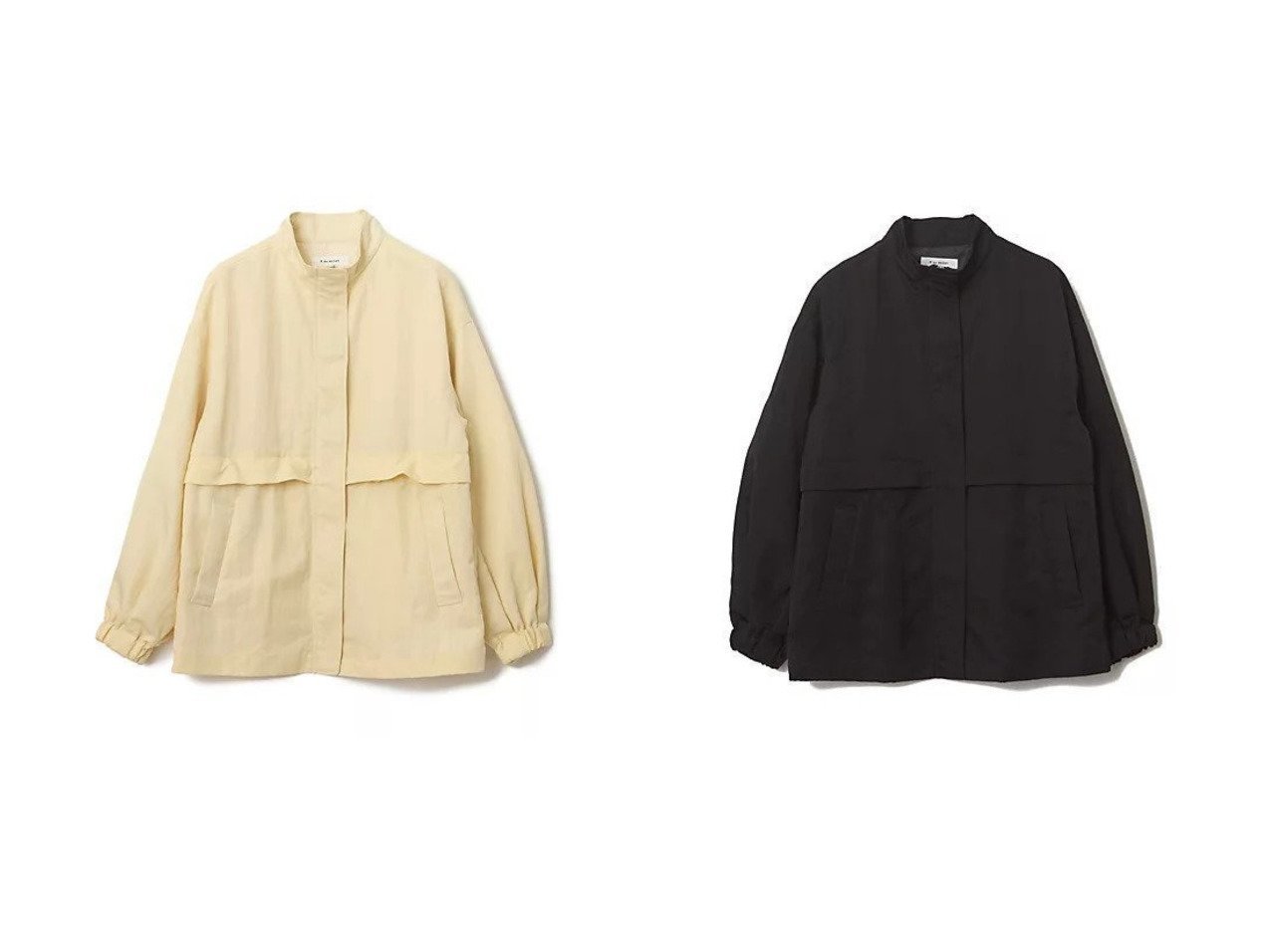 【E by eclat/イーバイエクラ】の撥水スタンドカラーブルゾン おすすめ！トレンド、レディースファッションの通販 おすすめ人気トレンドファッション通販アイテム インテリア・キッズ・メンズ・レディースファッション・服の通販 founy(ファニー) 　ファッション　Fashion　レディースファッション　Fashion for Women　アウター　Coat / Outerwear Collection　ブルゾンジャケット・スポーティアウター　Blouson Jackets　スタンド　Stand Collar, Upright Stand　ブルゾン　Blouson, Bomber Jacket　洗える　Machine Washable　ブラック系　Black　イエロー系　Yellow　|ID:crp329100000225897