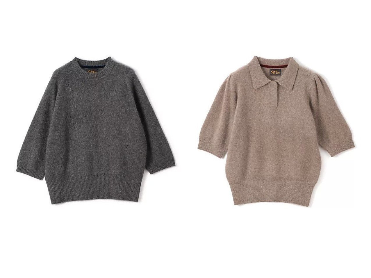 【Pale Jute/ペールジュート】のFeathery Polo Knit&Feathery Half Sleeve knit おすすめ！トレンド、レディースファッションの通販 おすすめ人気トレンドファッション通販アイテム インテリア・キッズ・メンズ・レディースファッション・服の通販 founy(ファニー) 　ファッション　Fashion　レディースファッション　Fashion for Women　トップス・カットソー　Cut & Sew Tops　ニット　Knit Tops & Sweaters　シンプル　Simple, Minimal　リュクス　Luxury, Elegant, High-End, Chic　ブラック系　Black　|ID:crp329100000225900