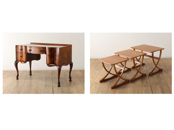 【Lloyd's Antiques/ロイズ アンティークス】の英国アンティーク家具 ラムズフーフデスク&英国アンティーク家具 ネストテーブル QH006008 おすすめ！インテリア雑貨、家具 おすすめ人気トレンドファッション通販アイテム 人気、トレンドファッション・服の通販 founy(ファニー) 　アンティーク　Antique-Inspired　コンパクト　Compact, Small Size　シンプル　Simple, Minimal　テーブル　Table, Dining Table　クラシカル　Classical, Vintage-Inspired　デスク　Desk, Work Desk　エレガント 上品　Elegant　ホーム・キャンプ・アウトドア・お取り寄せ　Home Living / Home & Lifestyle / Camping Gear / Outdoor Camping　家具・インテリア　Home Furniture & Interior. Stylish & Functional Living Spaces　テーブル　Dining, Coffee & Side Tables　サイドテーブル・ナイトテーブル　Side & End Tables　ホーム・キャンプ・アウトドア・お取り寄せ　Home Living / Home & Lifestyle / Camping Gear / Outdoor Camping　家具・インテリア　Home Furniture & Interior. Stylish & Functional Living Spaces　ミラー・ドレッサー　Mirrors & Dressers　壁掛けミラー・全身鏡・スタンドミラー　Wall Mirror　ホーム・キャンプ・アウトドア・お取り寄せ　Home Living / Home & Lifestyle / Camping Gear / Outdoor Camping　家具・インテリア　Home Furniture & Interior. Stylish & Functional Living Spaces　ミラー・ドレッサー　Mirrors & Dressers　ドレッサー・ミラー付き化粧台　Vanity Table for Bedroom　|ID:crp329100000225906