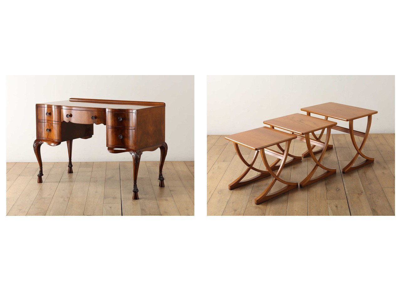 【Lloyd's Antiques/ロイズ アンティークス】の英国アンティーク家具 ラムズフーフデスク&英国アンティーク家具 ネストテーブル QH006008 おすすめ！インテリア雑貨、家具 おすすめ人気トレンドファッション通販アイテム インテリア・キッズ・メンズ・レディースファッション・服の通販 founy(ファニー) 　アンティーク　Antique-Inspired　コンパクト　Compact, Small Size　シンプル　Simple, Minimal　テーブル　Table, Dining Table　クラシカル　Classical, Vintage-Inspired　デスク　Desk, Work Desk　エレガント 上品　Elegant　ホーム・キャンプ・アウトドア・お取り寄せ　Home Living / Home & Lifestyle / Camping Gear / Outdoor Camping　家具・インテリア　Home Furniture & Interior. Stylish & Functional Living Spaces　テーブル　Dining, Coffee & Side Tables　サイドテーブル・ナイトテーブル　Side & End Tables　ホーム・キャンプ・アウトドア・お取り寄せ　Home Living / Home & Lifestyle / Camping Gear / Outdoor Camping　家具・インテリア　Home Furniture & Interior. Stylish & Functional Living Spaces　ミラー・ドレッサー　Mirrors & Dressers　壁掛けミラー・全身鏡・スタンドミラー　Wall Mirror　ホーム・キャンプ・アウトドア・お取り寄せ　Home Living / Home & Lifestyle / Camping Gear / Outdoor Camping　家具・インテリア　Home Furniture & Interior. Stylish & Functional Living Spaces　ミラー・ドレッサー　Mirrors & Dressers　ドレッサー・ミラー付き化粧台　Vanity Table for Bedroom　|ID:crp329100000225906
