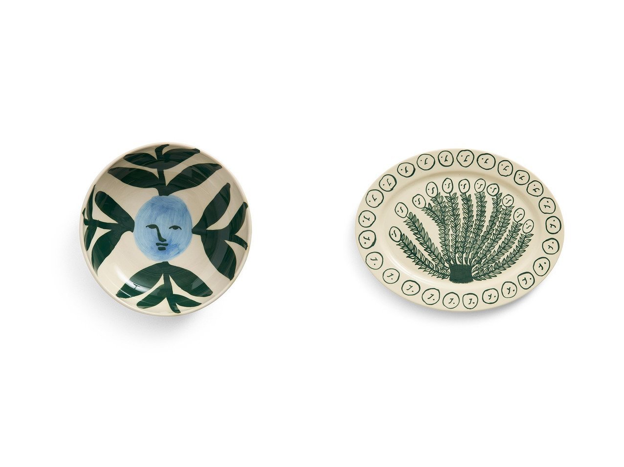 【HAY/ヘイ】のLa Pittura Oval Serving Platter L36.5&La Pittura Bowl Φ18 おすすめ！インテリア雑貨、家具 おすすめ人気トレンドファッション通販アイテム インテリア・キッズ・メンズ・レディースファッション・服の通販 founy(ファニー) 　イタリア　Italy　テーブル　Table, Dining Table　手描き　Hand-Drawn, Illustrated　フォルム　Silhouette, Form　ミックス　Mix, Mixed Style　モチーフ　Motif, Design Theme　新作・新入荷　New Arrivals / New In　ホーム・キャンプ・アウトドア・お取り寄せ　Home Living / Home & Lifestyle / Camping Gear / Outdoor Camping　キッチン・ダイニング　Kitchen & Dining Essentials. Stylish & Functional Tableware　キッチン家電・キッチン用品　Kitchen Appliances & Tools　ブルー系　Blue　|ID:crp329100000225908