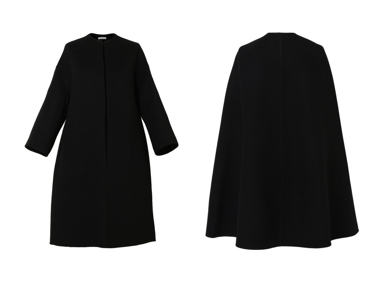 【ボトルネックドロップコートとサイドスリットケープのエレガントなアウター】MADISONBLUE(マディソンブルー)通販 おすすめ人気トレンドファッション通販アイテム インテリア・キッズ・メンズ・レディースファッション・服の通販 founy(ファニー) 　ファッション　Fashion　レディースファッション　Fashion for Women　アウター　Coat / Outerwear Collection　コート・ロングコート・ピーコート　Long Coats, Peacoats & More　ストレート　Straight, Straight Cut　フラット　Flat, Flat Shoes　フレア　Flare, Flared　ボトルネック　Bottle Neck, Mock Neck　ポケット　Pocket, Pocket Detail　ロング　Long, Long-Length　新作・新入荷　New Arrivals / New In　ブラック系　Black　|ID:crp329100000225932