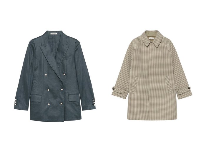 【クラシックとミリタリーが映えるバルカラーコートと柔らかなリネンW6Bブレザー】MADISONBLUE(マディソンブルー)通販
 おすすめ人気トレンドファッション通販アイテム 人気、トレンドファッション・服の通販 founy(ファニー) ファッション Fashion レディースファッション Fashion for Women アウター Coat / Outerwear Collection コート・ロングコート・ピーコート Long Coats, Peacoats & More レディースジャケット・軽アウター Jackets 2026年 2026 クラシック Classic, Timeless Style チェック Check, Plaid, Tartan ボンディング Bonding, Bonded Fabric ミリタリー Military, Army Style ロング Long, Long-Length 夏 Summer 春 Spring S/S・春夏 SS, Spring/Summer, Warm Season |ID:crp329100000225936