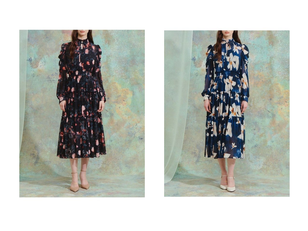 【ローズ＆フラワープリントが華やぐドラマチックなシフォンドレス】CORCOVADO(コルコバード)通販 おすすめ人気トレンドファッション通販アイテム インテリア・キッズ・メンズ・レディースファッション・服の通販 founy(ファニー) 　ファッション　Fashion　レディースファッション　Fashion for Women　ワンピース　Dresses　フォーマル・パーティードレス・結婚式用ドレス　Elegant & Casual Dresses　チュニック　Tunic Tops & Dresses　2026年　2026　シフォン　Chiffon, Lightweight Fabric　チュニック　Tunic, Long Top　ドレス　Dress, One-Piece　プリント　Print, Printed Pattern　ローズ　Rose, Rose Motif　夏　Summer　春　Spring　S/S・春夏　SS, Spring/Summer, Warm Season　|ID:crp329100000225943