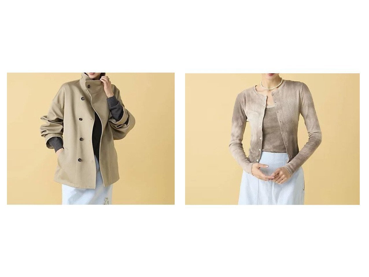 【ピコ刺繍のタイダイカーディガンとリバーシブルで楽しむ構築的シルエットのシングルトレンチ】MADISONBLUE(マディソンブルー)通販 おすすめ人気トレンドファッション通販アイテム インテリア・キッズ・メンズ・レディースファッション・服の通販 founy(ファニー) 　ファッション　Fashion　レディースファッション　Fashion for Women　トップス・カットソー　Cut & Sew Tops　カーディガン・羽織り　Layered Style Cardigans　アウター　Coat / Outerwear Collection　コート・ロングコート・ピーコート　Long Coats, Peacoats & More　トレンチコート / 春秋の定番アウター　Trench Coats　カーディガン　Cardigan, Knitwear　ガーリー　Girly, Feminine Style　コンパクト　Compact, Small Size　パターン　Pattern, Design Print　フィット　Fit, Slim Fit　メッシュ　Mesh, Net Fabric　クラシック　Classic, Timeless Style　スタンド　Stand Collar, Upright Stand　チェック　Check, Plaid, Tartan　トレンチ　Trench, Trench Coat　ボンディング　Bonding, Bonded Fabric　ミリタリー　Military, Army Style　リバーシブル　Reversible, Two-Sided　グリーン系　Green　|ID:crp329100000225962