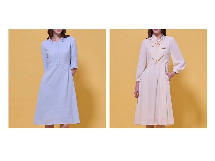 【繊細ツイードとボウタイが上品に映えるHOLIDAYコレクションのエレガントドレス】TOCCA(トッカ)通販 おすすめ人気トレンドファッション通販アイテム 人気、トレンドファッション・服の通販 founy(ファニー) ファッション Fashion レディースファッション Fashion for Women ワンピース Dresses フォーマル・パーティードレス・結婚式用ドレス Elegant & Casual Dresses オケージョン Occasion Wear ジャケット Jacket, Outerwear セットアップ Set-Up, Coordinated Outfit セレモニー Ceremony ツイード Twill, Twill Weave ドレス Dress, One-Piece フォーマル Formal, Dressy 夏 Summer S/S・春夏 SS, Spring/Summer, Warm Season A/W・秋冬 Autumn/Winter ビジネス 仕事 通勤 Business / Work / Commuting なめらか Smooth, Silky Texture イエロー Yellow カーディガン Cardigan, Knitwear ギャザー Gathered, Ruffled ジョーゼット Georgette, Semi-Sheer Fabric フィット Fit, Slim Fit フレア Flare, Flared リボン Ribbon, Bow エレガント 上品 Elegant 定番 Standard, Basic Item |ID:crp329100000225976