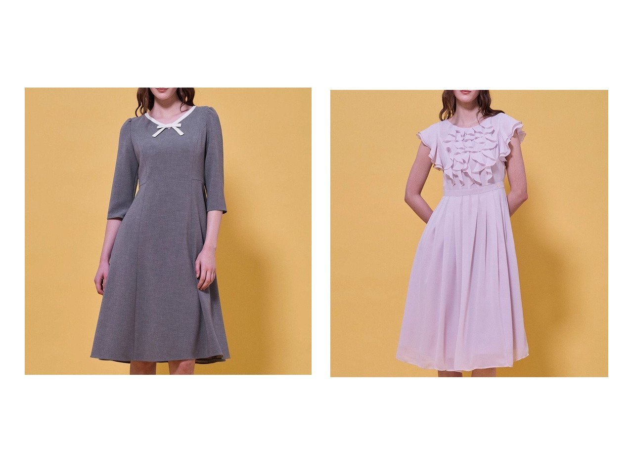 【リボンや立体フリルが華やかに映えるHOLIDAYコレクションのエレガントドレス】TOCCA(トッカ)通販 おすすめ人気トレンドファッション通販アイテム インテリア・キッズ・メンズ・レディースファッション・服の通販 founy(ファニー) 　ファッション　Fashion　レディースファッション　Fashion for Women　ワンピース　Dresses　フォーマル・パーティードレス・結婚式用ドレス　Elegant & Casual Dresses　クラシカル　Classical, Vintage-Inspired　ジャケット　Jacket, Outerwear　ストレッチ　Stretch, Stretchy Fabric　ドレス　Dress, One-Piece　フィット　Fit, Slim Fit　フェミニン　Feminine, Girly　メランジ　Melange, Mixed Yarn　リボン　Ribbon, Bow　A/W・秋冬　Autumn/Winter　S/S・春夏　SS, Spring/Summer, Warm Season　夏　Summer　シフォン　Chiffon, Lightweight Fabric　ジョーゼット　Georgette, Semi-Sheer Fabric　スリーブ　Sleeve, Long Sleeve / Short Sleeve　ドレープ　Drape, Draping Fabric　フリル　Frill, Ruffle　プリーツ　Pleats, Pleated　エレガント 上品　Elegant　定番　Standard, Basic Item　グレー系　Gray　ベージュ系　Beige　ブラック系　Black　レッド系　Red　|ID:crp329100000225977