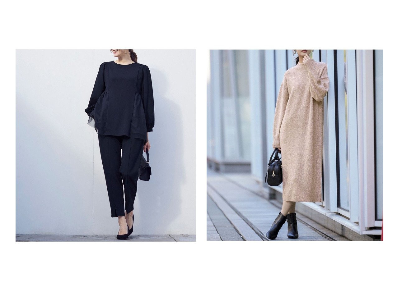 【チュール切り替えの華やぎセットと軽やかに着られるAirニットワンピース】any SiS(エニィ スィス)通販
 おすすめ人気トレンドファッション通販アイテム インテリア・キッズ・メンズ・レディースファッション・服の通販 founy(ファニー) 　ファッション　Fashion　レディースファッション　Fashion for Women　ワンピース　Dresses　ニットワンピース　Knit Dresses　ジョーゼット　Georgette, Semi-Sheer Fabric　セットアップ　Set-Up, Coordinated Outfit　センター　Center, Center Line　チュール　Tulip, Tulip Motif　パーティ　Party, Party Style　フェミニン　Feminine, Girly　リラックス　Relax, Relaxed Fit　A/W・秋冬　Autumn/Winter　旅行　Travel　エレガント 上品　Elegant　セレモニー　Ceremony　新作・新入荷　New Arrivals / New In　ウォッシャブル　Machine Washable　カーディガン　Cardigan, Knitwear　ストレッチ　Stretch, Stretchy Fabric　スリット　Slit, Slit Detail　ハイネック　High Neck, Mock Neck　ロング　Long, Long-Length　ブルー系　Blue　ブラック系　Black　ベージュ系　Beige　オレンジ系　Orange　|ID:crp329100000225982