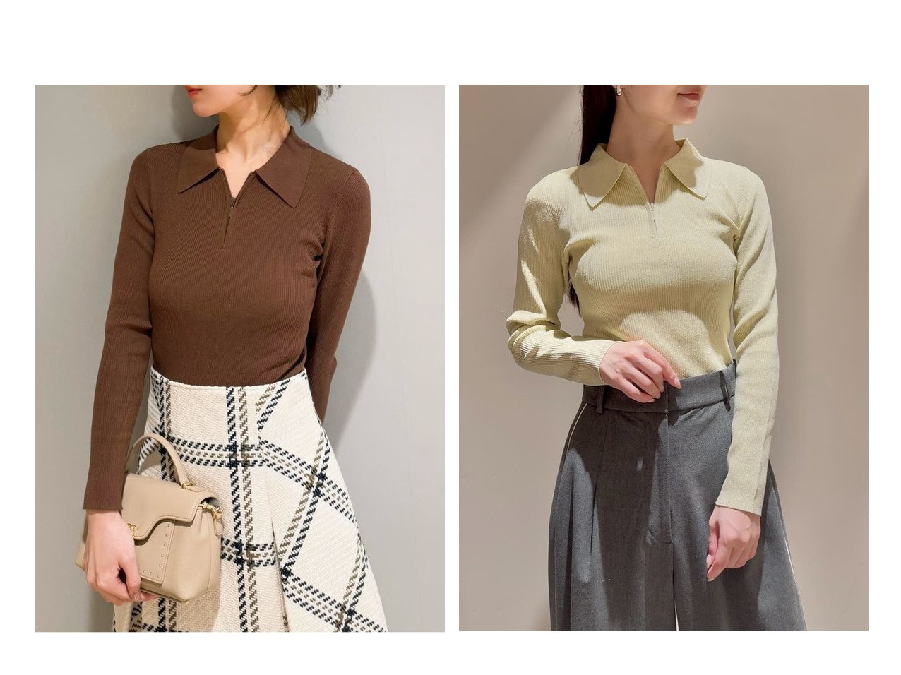 【ハーフジップとポロ襟が今季らしい上品リブニットプルオーバー】SNIDEL(スナイデル)通販
 おすすめ人気トレンドファッション通販アイテム インテリア・キッズ・メンズ・レディースファッション・服の通販 founy(ファニー) 　ファッション　Fashion　レディースファッション　Fashion for Women　トップス・カットソー　Cut & Sew Tops　ニット　Knit Tops & Sweaters　カジュアルプルオーバー・ニットトップス　Pullovers & Knit Tops / Casual Pullovers　イエロー　Yellow　ウェーブ　Wavy Pattern　エレガント 上品　Elegant　今季　This Season, Current Season　シンプル　Simple, Minimal　ストレート　Straight, Straight Cut　スマート　Smart, Elegant　定番　Standard, Basic Item　長袖　Long Sleeve, Full Sleeve　フィット　Fit, Slim Fit　リブニット　Rib Knit, Ribbed Knit　おすすめ　Recommended / Our Picks　|ID:crp329100000225993