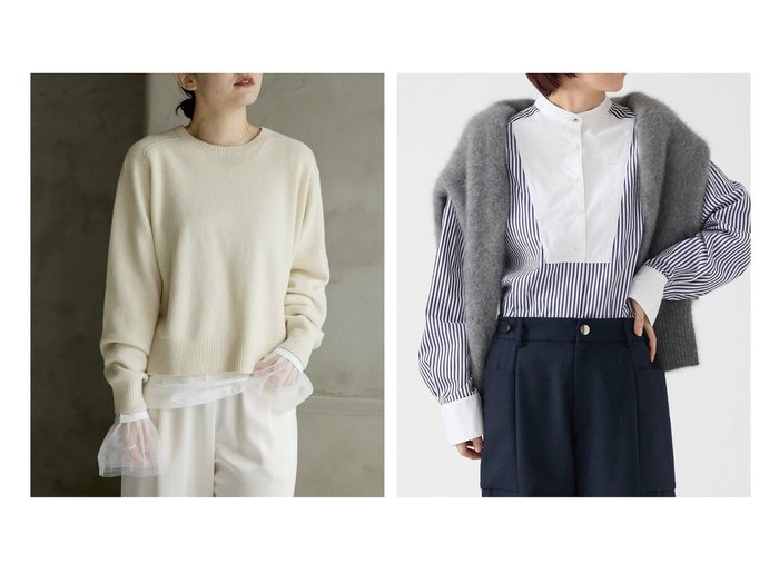 【チュールカフスプルオーバーとスビンコットンビブシャツで大人の装いに上質なアクセント】IENA(イエナ)の通販 おすすめ人気トレンドファッション通販アイテム 人気、トレンドファッション・服の通販 founy(ファニー) ファッション Fashion レディースファッション Fashion for Women トップス・カットソー Cut & Sew Tops カジュアルプルオーバー・ニットトップス Pullovers & Knit Tops / Casual Pullovers シャツ・ブラウス・オフィスカジュアル Elegant Blouses & Button-Ups 2025年 2025 2025-2026秋冬・A/W Autumn/Winter 2025–26 AW25–26 おすすめ Recommended / Our Picks カットソー Cut and Sewn Top シンプル Simple, Minimal ジャケット Jacket, Outerwear スマート Smart, Elegant チュール Tulip, Tulip Motif フェミニン Feminine, Girly ベーシック Basic, Essential アクセサリー Fashion Accessories メガネ Glasses, Eyewear |ID:crp329100000226001