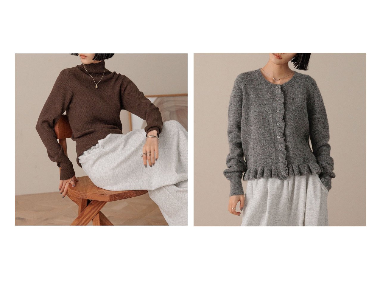 【豊富なカラーと上品なディテールで着回し自在のタートルニットやフリルカーディガン】LOWRYS FARM(ローリーズファーム)の通販
 おすすめ人気トレンドファッション通販アイテム インテリア・キッズ・メンズ・レディースファッション・服の通販 founy(ファニー) 　ファッション　Fashion　レディースファッション　Fashion for Women　トップス・カットソー　Cut & Sew Tops　ニット　Knit Tops & Sweaters　カーディガン・羽織り　Layered Style Cardigans　インナー　Innerwear　ストレッチ　Stretch, Stretchy Fabric　タートル　Turtleneck, Turtle Collar　ビスチェ　Bustier, Corset Top　フィット　Fit, Slim Fit　定番　Standard, Basic Item　カーディガン　Cardigan, Knitwear　コンパクト　Compact, Small Size　シンプル　Simple, Minimal　バランス　Balance, Style Balance　フェミニン　Feminine, Girly　フリル　Frill, Ruffle　ボトム　Bottoms, Lower Wear　ブラック系　Black　ホワイト系　White　オレンジ系　Orange　ブラウン系　Brown　イエロー系　Yellow　ブルー系　Blue　|ID:crp329100000226012