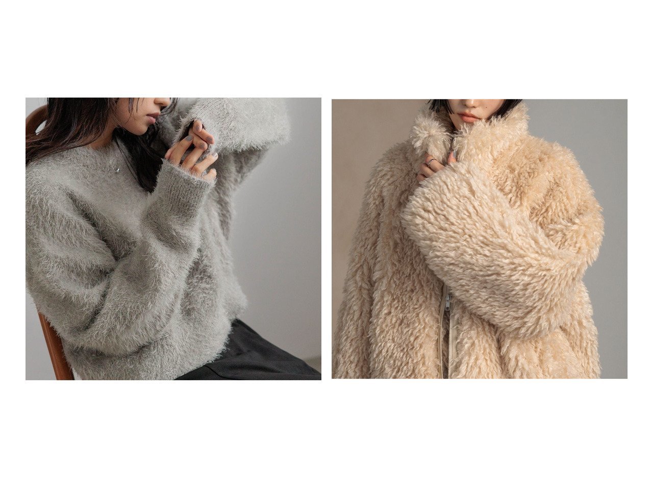 【季節感あるファー素材と暖かな風合いが魅力のブルゾンやプルオーバー】LOWRYS FARM(ローリーズファーム)の通販 おすすめ人気トレンドファッション通販アイテム インテリア・キッズ・メンズ・レディースファッション・服の通販 founy(ファニー) 　ファッション　Fashion　レディースファッション　Fashion for Women　トップス・カットソー　Cut & Sew Tops　カジュアルプルオーバー・ニットトップス　Pullovers & Knit Tops / Casual Pullovers　アウター　Coat / Outerwear Collection　ブルゾンジャケット・スポーティアウター　Blouson Jackets　おすすめ　Recommended / Our Picks　ショート　Short, Short Length　シンプル　Simple, Minimal　ダブル　Double, Double-Breasted　フェイス　Face, Facial Design　ロング　Long, Long-Length　A/W・秋冬　Autumn/Winter　スウェット / スエット　Sweatshirt, Sweatwear　スタンド　Stand Collar, Upright Stand　フロント　Front, Front Design　ワイド　Wide, Wide Fit　軽量　Lightweight, Ultra Light　防寒　Cold Protection, Winter-Ready　グレー系　Gray　イエロー系　Yellow　ブラック系　Black　|ID:crp329100000226013