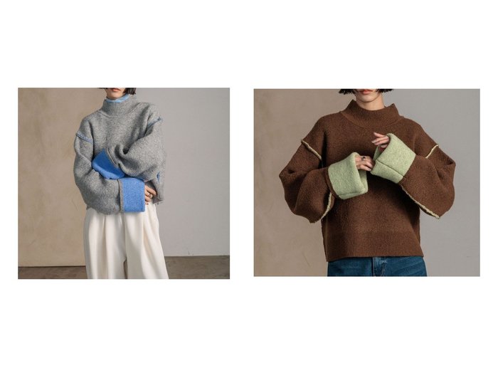 【リバーシブルで配色を楽しめる暖かなハイネックニットプルオーバー】LOWRYS FARM(ローリーズファーム)の通販 おすすめ人気トレンドファッション通販アイテム 人気、トレンドファッション・服の通販 founy(ファニー) ファッション Fashion レディースファッション Fashion for Women トップス・カットソー Cut & Sew Tops ニット Knit Tops & Sweaters カジュアルプルオーバー・ニットトップス Pullovers & Knit Tops / Casual Pullovers クロップド Cropped, Short Length ストレート Straight, Straight Cut ボトム Bottoms, Lower Wear リバーシブル Reversible, Two-Sided ワイド Wide, Wide Fit |ID:crp329100000226014