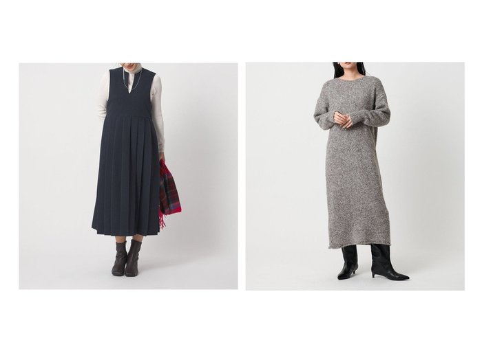 【アルパカ混のロングニットワンピースや上品なプリーツジャンパースカート】UNITED ARROWS(ユナイテッドアローズ)の通販 おすすめ人気トレンドファッション通販アイテム 人気、トレンドファッション・服の通販 founy(ファニー) ファッション Fashion レディースファッション Fashion for Women スカート Skirts ワンピース Dresses ニットワンピース Knit Dresses カットソー Cut and Sewn Top コンパクト Compact, Small Size スリーブ Sleeve, Long Sleeve / Short Sleeve トレンド Trend, Trending Now バランス Balance, Style Balance プリーツ Pleats, Pleated メルトン Melton, Heavy Wool アウトレット Outlet / Clearance ビジネス 仕事 通勤 Business / Work / Commuting |ID:crp329100000226020