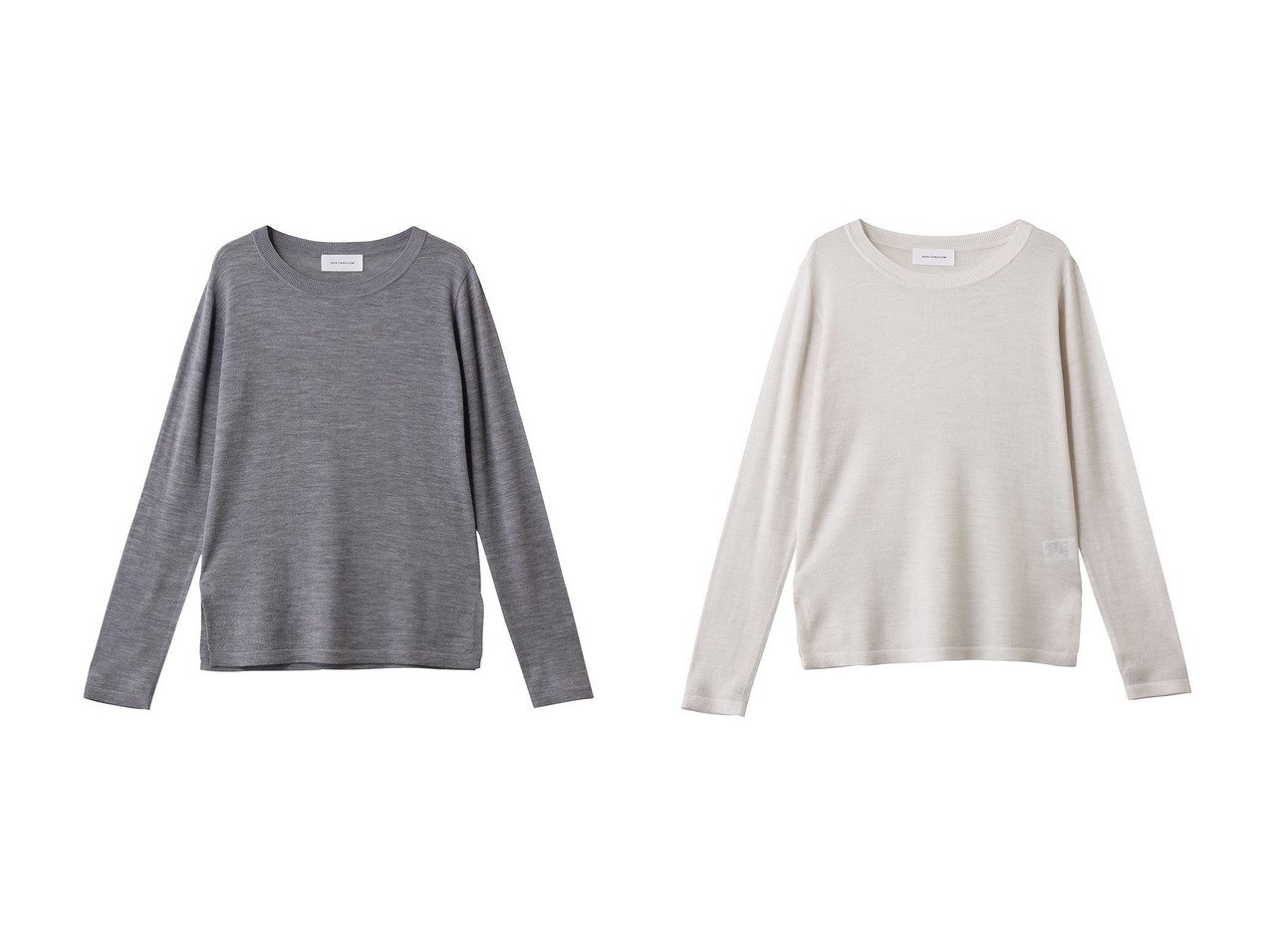 【軽やかなウールの透け感とミニマルなデザインが上質さを漂わせるクルーニット】GALLARDAGALANTE(ガリャルダガランテ)の通販 おすすめ人気トレンドファッション通販アイテム インテリア・キッズ・メンズ・レディースファッション・服の通販 founy(ファニー) 　ファッション　Fashion　レディースファッション　Fashion for Women　トップス・カットソー　Cut & Sew Tops　ニット　Knit Tops & Sweaters　カジュアルプルオーバー・ニットトップス　Pullovers & Knit Tops / Casual Pullovers　インナー　Innerwear　カーディガン　Cardigan, Knitwear　シンプル　Simple, Minimal　ジャケット　Jacket, Outerwear　ベーシック　Basic, Essential　新作・新入荷　New Arrivals / New In　ホワイト系　White　グレー系　Gray　|ID:crp329100000226039