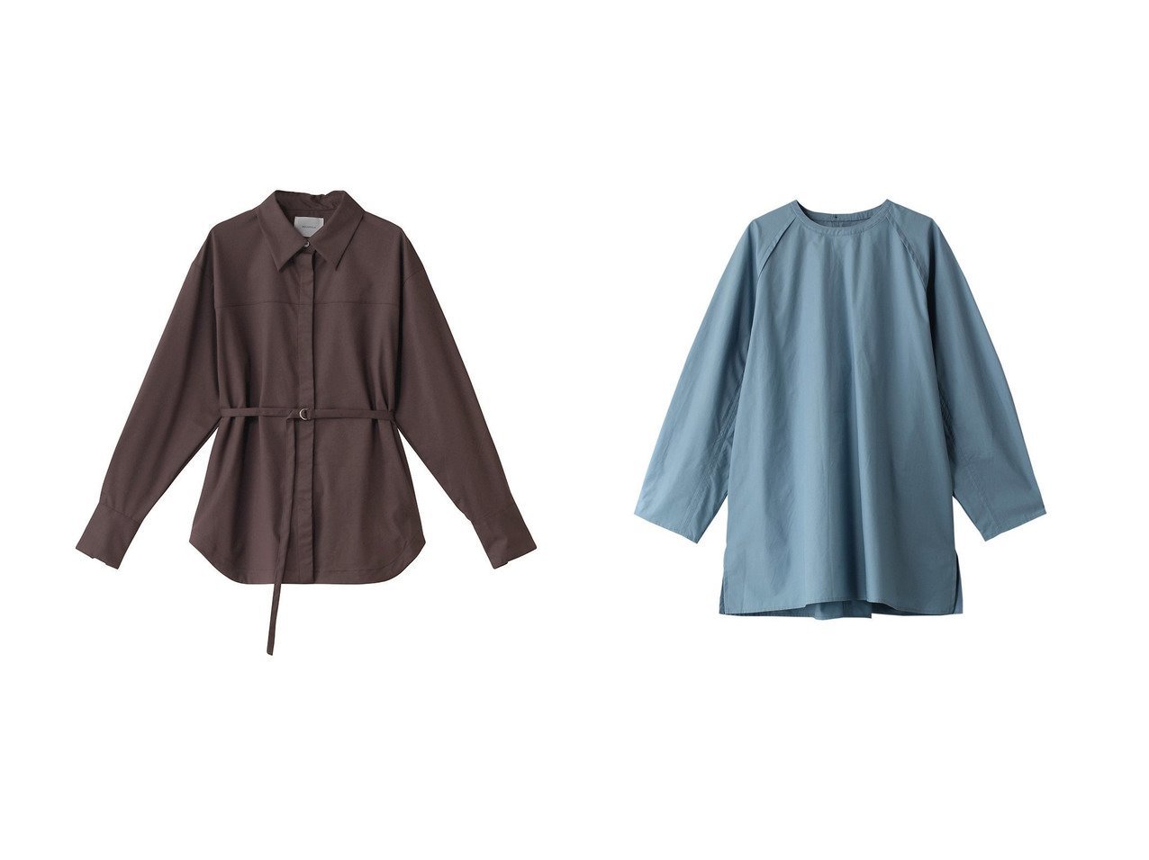 【ウエストベルトが映える襟シャツとスリーブデザインが魅力のプルオーバー】MIDIUMISOLID(ミディウミソリッド)の通販 おすすめ人気トレンドファッション通販アイテム インテリア・キッズ・メンズ・レディースファッション・服の通販 founy(ファニー) 　ファッション　Fashion　レディースファッション　Fashion for Women　トップス・カットソー　Cut & Sew Tops　シャツ・ブラウス・オフィスカジュアル　Elegant Blouses & Button-Ups　カジュアルプルオーバー・ニットトップス　Pullovers & Knit Tops / Casual Pullovers　インナー　Innerwear　スリーブ　Sleeve, Long Sleeve / Short Sleeve　ベーシック　Basic, Essential　ロング　Long, Long-Length　再入荷　Restock / Back in Stock　ブラウン系　Brown　ブラック系　Black　|ID:crp329100000226061