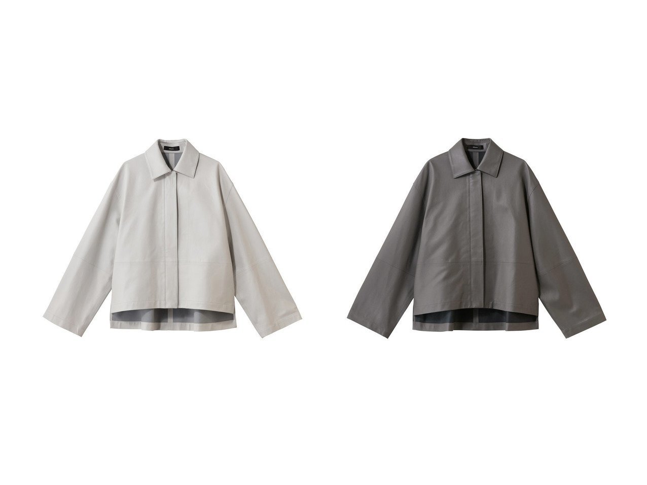 【軽やかな羊革と構築的フォルムでモード感を纏うシャツブルゾン】ebure(エブール)の通販 おすすめ人気トレンドファッション通販アイテム インテリア・キッズ・メンズ・レディースファッション・服の通販 founy(ファニー) 　ファッション　Fashion　レディースファッション　Fashion for Women　アウター　Coat / Outerwear Collection　レディースジャケット・軽アウター　Jackets　ブルゾンジャケット・スポーティアウター　Blouson Jackets　2026年　2026　ジャケット　Jacket, Outerwear　フォルム　Silhouette, Form　ブルゾン　Blouson, Bomber Jacket　夏　Summer　春　Spring　S/S・春夏　SS, Spring/Summer, Warm Season　グレー系　Gray　|ID:crp329100000226065