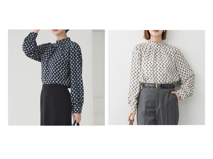 【モダンアートプリントが華やぐ上品ギャザーブラウス】23区の通販 おすすめ人気トレンドファッション通販アイテム 人気、トレンドファッション・服の通販 founy(ファニー) ファッション Fashion レディースファッション Fashion for Women トップス・カットソー Cut & Sew Tops シャツ・ブラウス・オフィスカジュアル Elegant Blouses & Button-Ups イタリア Italy インナー Innerwear 春 Spring ギャザー Gathered, Ruffled サテン Satin, Glossy Fabric ジャケット Jacket, Outerwear ジョーゼット Georgette, Semi-Sheer Fabric なめらか Smooth, Silky Texture プリント Print, Printed Pattern ベーシック Basic, Essential モチーフ Motif, Design Theme S/S・春夏 SS, Spring/Summer, Warm Season 夏 Summer エレガント 上品 Elegant セレモニー Ceremony |ID:crp329100000226075