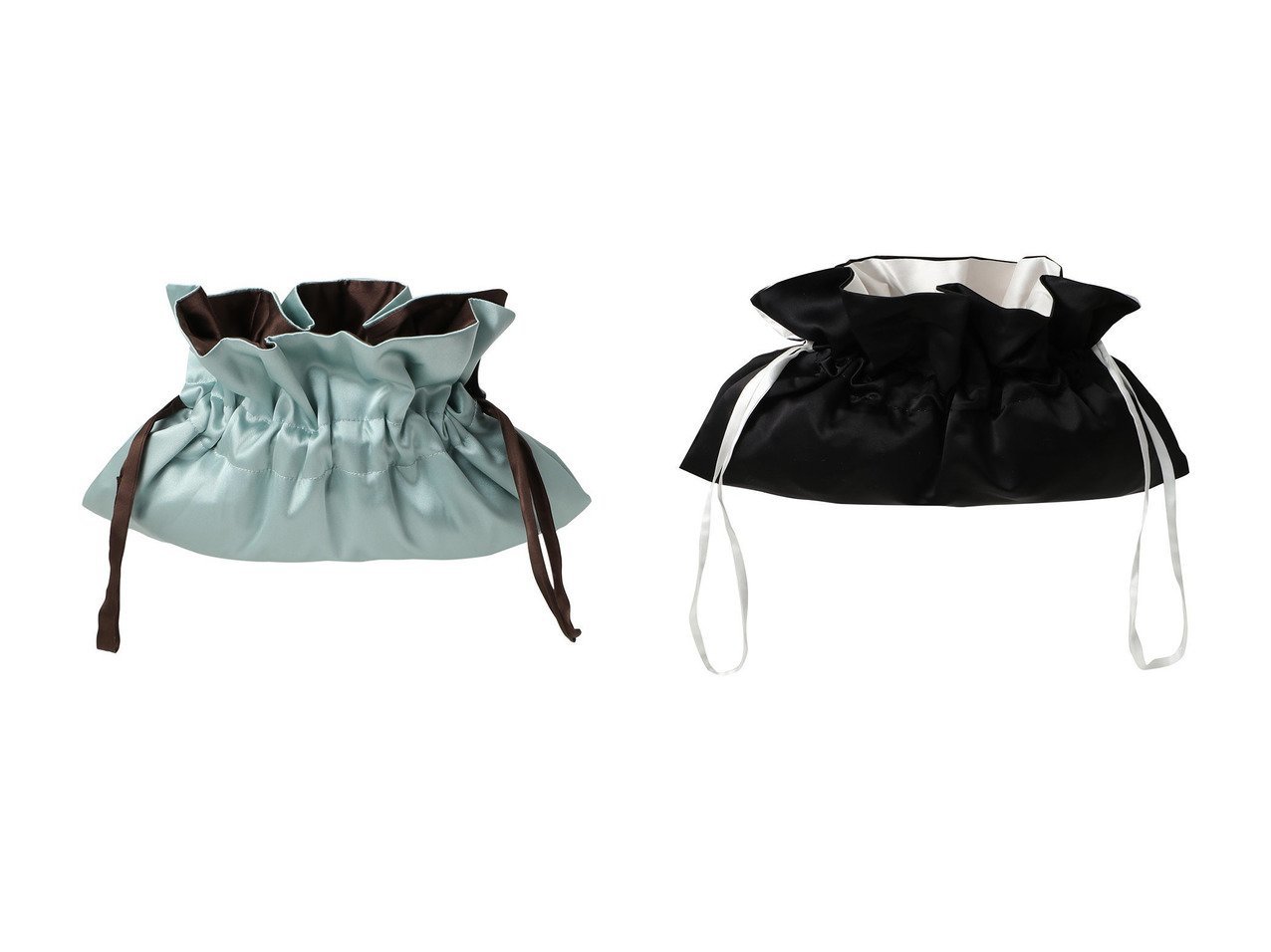 【上品なシルクの艶とバイカラーが映える巾着バッグ】テンドレッセ スタジオ(TENDRESSE STUDIO)の通販 おすすめ人気トレンドファッション通販アイテム インテリア・キッズ・メンズ・レディースファッション・服の通販 founy(ファニー) 　ファッション　Fashion　レディースファッション　Fashion for Women　2026年　2026　シルク　Silk, 100% Silk　スペシャル　Special, Limited Edition　スマート　Smart, Elegant　パーティ　Party, Party Style　夏　Summer　春　Spring　S/S・春夏　SS, Spring/Summer, Warm Season　ブルー系　Blue　ブラック系　Black　イエロー系　Yellow　|ID:crp329100000226086