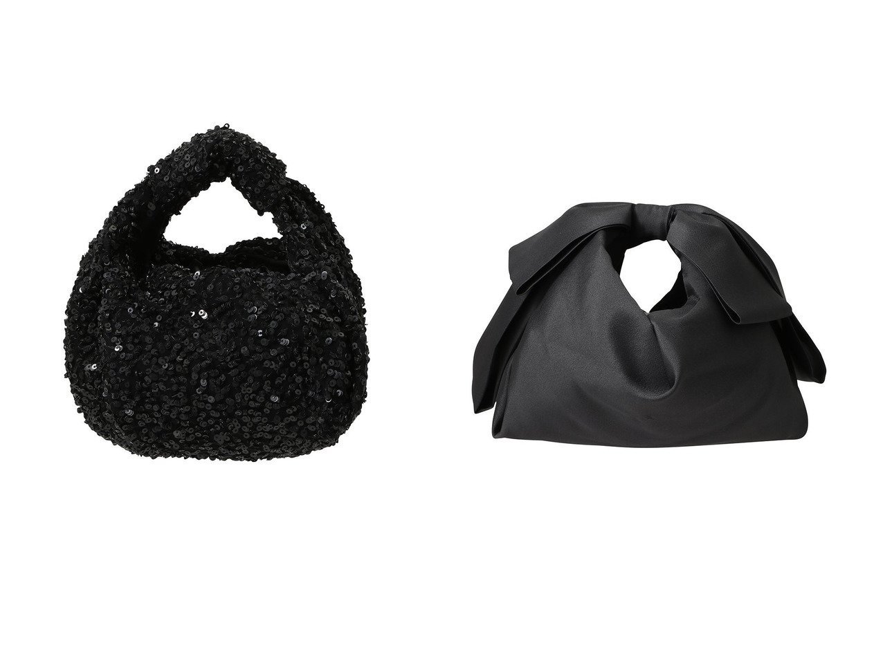 【シルクの艶と華やかなデザインが魅力のリボン＆スパンコールバッグ】テンドレッセ スタジオ(TENDRESSE STUDIO)の通販 おすすめ人気トレンドファッション通販アイテム インテリア・キッズ・メンズ・レディースファッション・服の通販 founy(ファニー) 　ファッション　Fashion　レディースファッション　Fashion for Women　バッグ　Bags　2026年　2026　おすすめ　Recommended / Our Picks　シルク　Silk, 100% Silk　スパンコール　Sequins, Sequin Embellishment　デニム　Denim, Jeans Material　ドレス　Dress, One-Piece　パーティ　Party, Party Style　フォルム　Silhouette, Form　ラグジュアリー　Luxury, Elegant　夏　Summer　春　Spring　S/S・春夏　SS, Spring/Summer, Warm Season　ブラック系　Black　グレー系　Gray　|ID:crp329100000226087