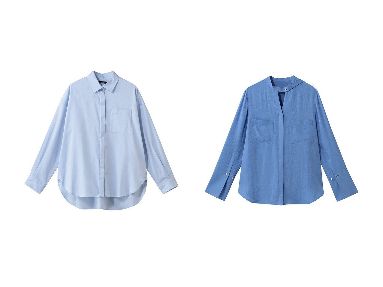 【上品な光沢と美しいシルエットで魅せる大人のエレガントシャツ＆ブラウス】アルアバイル(allureville)の通販 おすすめ人気トレンドファッション通販アイテム インテリア・キッズ・メンズ・レディースファッション・服の通販 founy(ファニー) 　ファッション　Fashion　レディースファッション　Fashion for Women　トップス・カットソー　Cut & Sew Tops　シャツ・ブラウス・オフィスカジュアル　Elegant Blouses & Button-Ups　2026年　2026　スリーブ　Sleeve, Long Sleeve / Short Sleeve　ロング　Long, Long-Length　夏　Summer　春　Spring　S/S・春夏　SS, Spring/Summer, Warm Season　ホワイト系　White　ブルー系　Blue　ブラウン系　Brown　|ID:crp329100000226090