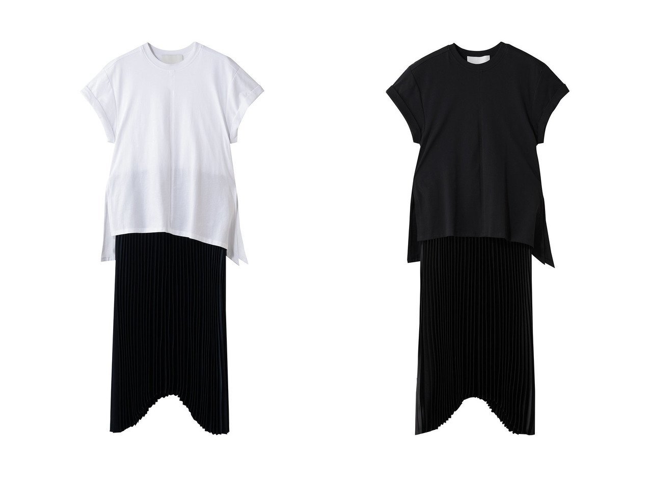 【プリーツサテンが揺れる上品コンビドレス】スリーワン フィリップリム(3.1 Phillip Lim)の通販 おすすめ人気トレンドファッション通販アイテム インテリア・キッズ・メンズ・レディースファッション・服の通販 founy(ファニー) 　ファッション　Fashion　レディースファッション　Fashion for Women　スカート　Skirts　プリーツスカート / 上品フェミニンスタイル　Pleated Skirts　ワンピース　Dresses　2026年　2026　コンビ　Combo, Combination Style　サテン　Satin, Glossy Fabric　シューズ　Shoes, Footwear　ショート　Short, Short Length　シンプル　Simple, Minimal　スリーブ　Sleeve, Long Sleeve / Short Sleeve　チュニック　Tunic, Long Top　ドレス　Dress, One-Piece　フラット　Flat, Flat Shoes　プリーツ　Pleats, Pleated　モダン　Modern, Contemporary　ロング　Long, Long-Length　夏　Summer　春　Spring　S/S・春夏　SS, Spring/Summer, Warm Season　ブラック系　Black　ホワイト系　White　|ID:crp329100000226098