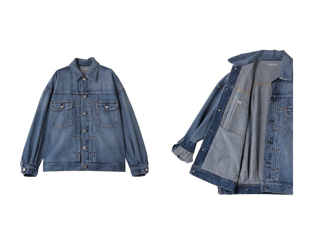 【こなれ感と立体シルエットが魅力のデニムジャケット】レッドカード トーキョー(RED CARD TOKYO)の通販 おすすめ人気トレンドファッション通販アイテム インテリア・キッズ・メンズ・レディースファッション・服の通販 founy(ファニー) 　ファッション　Fashion　レディースファッション　Fashion for Women　アウター　Coat / Outerwear Collection　レディースジャケット・軽アウター　Jackets　デニムジャケット / カジュアルアウター　Denim Jackets　2026年　2026　インナー　Innerwear　ギャザー　Gathered, Ruffled　ジャケット　Jacket, Outerwear　デニム　Denim, Jeans Material　ワイド　Wide, Wide Fit　夏　Summer　春　Spring　S/S・春夏　SS, Spring/Summer, Warm Season　|ID:crp329100000226099
