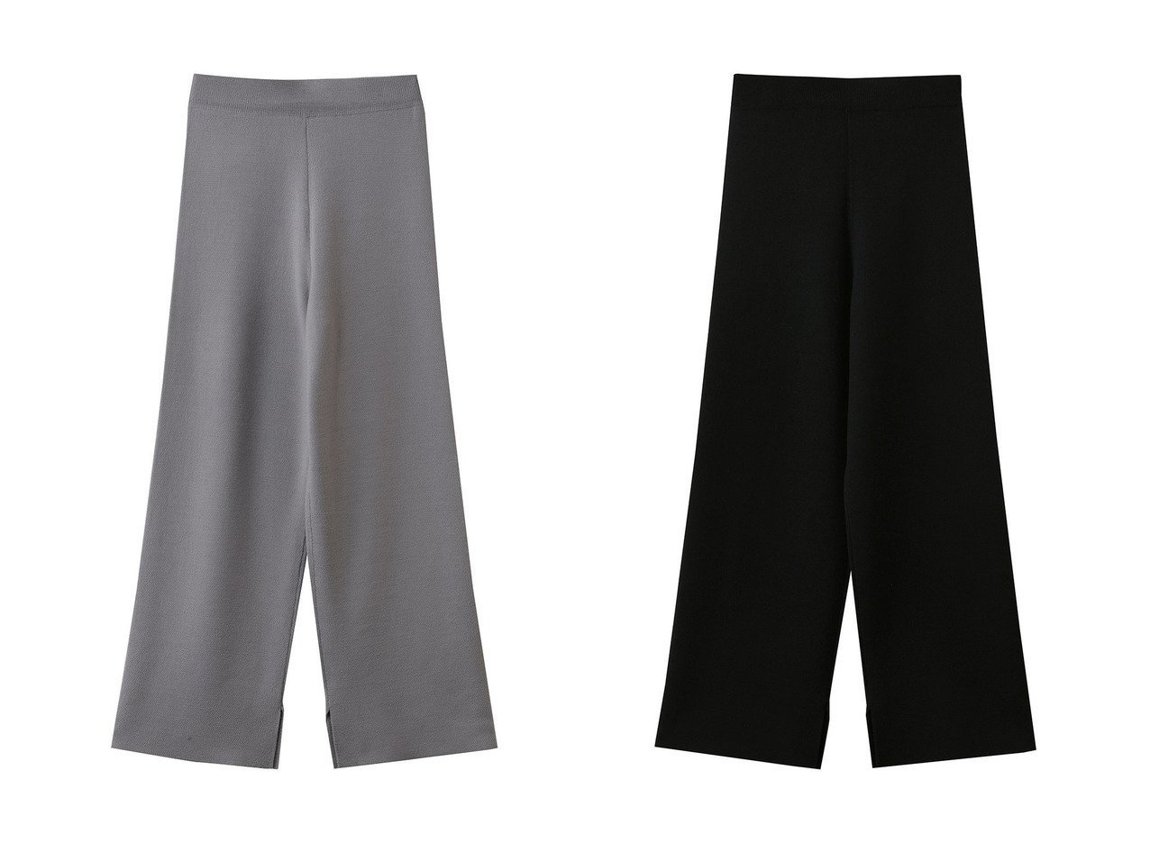 【洗練シルエットで上品に着こなすストレートニットパンツ】スタニングルアー(STUNNING LURE)の通販 おすすめ人気トレンドファッション通販アイテム インテリア・キッズ・メンズ・レディースファッション・服の通販 founy(ファニー) 　ファッション　Fashion　レディースファッション　Fashion for Women　パンツ　Pants & Trousers　ストレート　Straight, Straight Cut　スリット　Slit, Slit Detail　エレガント 上品　Elegant　新作・新入荷　New Arrivals / New In　A/W・秋冬　Autumn/Winter　グレー系　Gray　ブラック系　Black　|ID:crp329100000226103