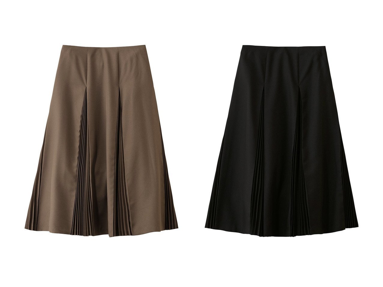 【隠れプリーツが揺れる上品で洗練されたプリーツスカート】ミズイロ インド(mizuiro ind)の通販 おすすめ人気トレンドファッション通販アイテム インテリア・キッズ・メンズ・レディースファッション・服の通販 founy(ファニー) 　ファッション　Fashion　レディースファッション　Fashion for Women　スカート　Skirts　プリーツスカート / 上品フェミニンスタイル　Pleated Skirts　ロングスカート　Long Skirts / Maxi & Midi Skirts　なめらか　Smooth, Silky Texture　プリーツ　Pleats, Pleated　ボックス　Boxy, Box Shape　ロング　Long, Long-Length　エレガント 上品　Elegant　新作・新入荷　New Arrivals / New In　ブラウン系　Brown　ブラック系　Black　|ID:crp329100000226104
