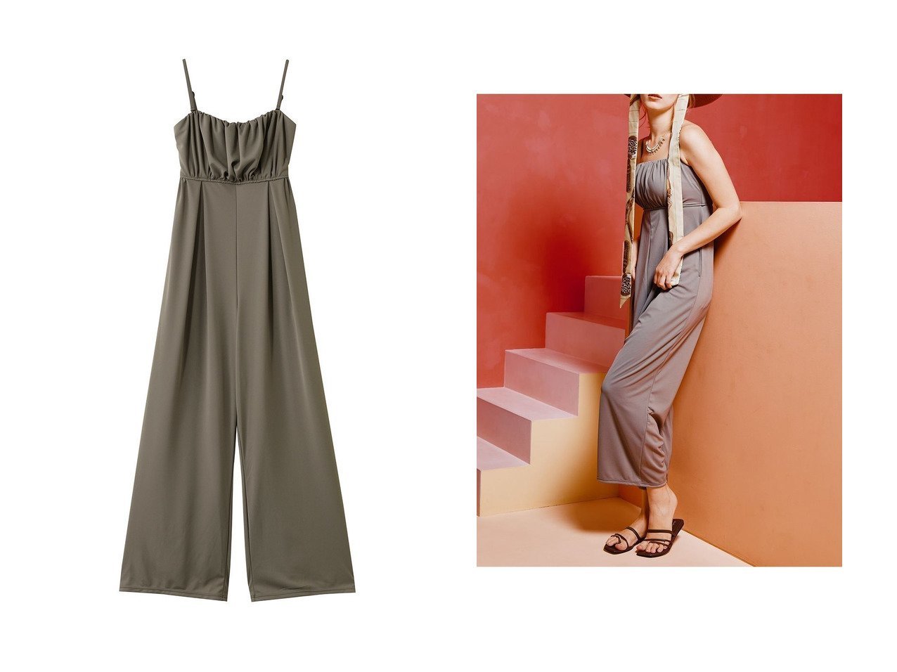 【女性らしさとリラックス感を兼ね備えたマット素材のロングコンビネゾン】レイール(Reir)の通販 おすすめ人気トレンドファッション通販アイテム インテリア・キッズ・メンズ・レディースファッション・服の通販 founy(ファニー) 　ファッション　Fashion　レディースファッション　Fashion for Women　スポーツウェア　Functional & Stylish Sportswear　2026年　2026　おすすめ　Recommended / Our Picks　ギャザー　Gathered, Ruffled　スポーツ　Sports, Activewear　ビーチ　Beach, Seaside　フェミニン　Feminine, Girly　ポケット　Pocket, Pocket Detail　リラックス　Relax, Relaxed Fit　夏　Summer　春　Spring　S/S・春夏　SS, Spring/Summer, Warm Season　ブラック系　Black　ベージュ系　Beige　|ID:crp329100000226106