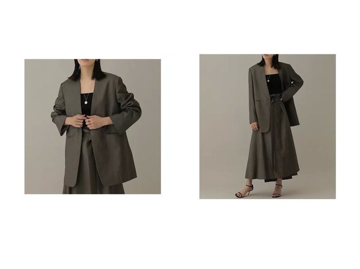 【上質イタリア素材が際立つノーカラーオーバージャケット】カオス(Chaos)の通販 おすすめ人気トレンドファッション通販アイテム 人気、トレンドファッション・服の通販 founy(ファニー) ファッション Fashion レディースファッション Fashion for Women アウター Coat / Outerwear Collection レディースジャケット・軽アウター Jackets おすすめ Recommended / Our Picks イタリア Italy ジャケット Jacket, Outerwear セットアップ Set-Up, Coordinated Outfit |ID:crp329100000226107