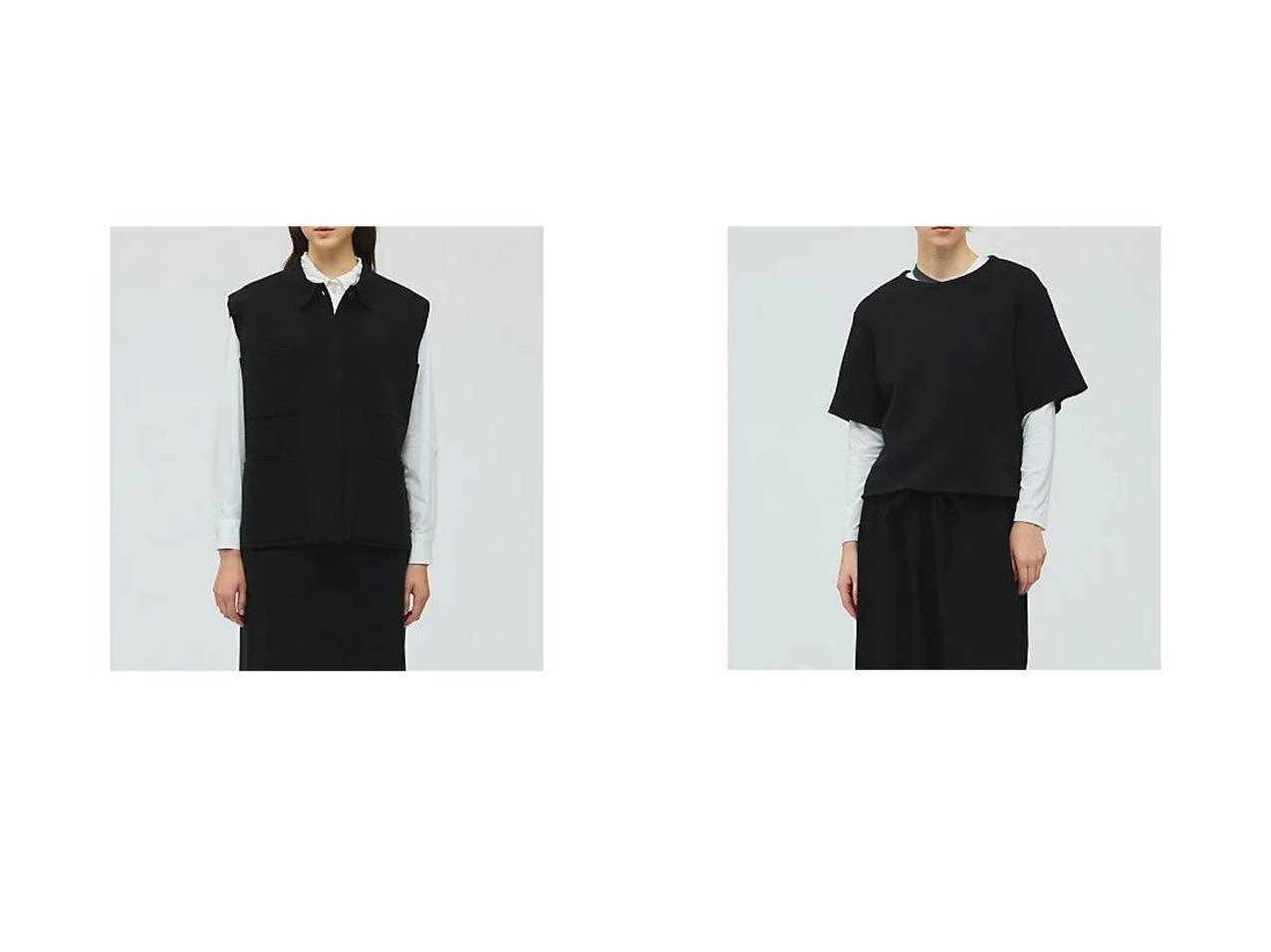 【軽やかな暖かさと上品さを纏うパイルプルオーバー＆襟付きワイドベスト】ミズイロ インド(mizuiro ind)の通販 おすすめ人気トレンドファッション通販アイテム インテリア・キッズ・メンズ・レディースファッション・服の通販 founy(ファニー) 　ファッション　Fashion　レディースファッション　Fashion for Women　アウター　Coat / Outerwear Collection　トップス・カットソー　Cut & Sew Tops　ベスト&ジレ / 重ね着スタイル　Vests & Gilets　カジュアルプルオーバー・ニットトップス　Pullovers & Knit Tops / Casual Pullovers　おすすめ　Recommended / Our Picks　セットアップ　Set-Up, Coordinated Outfit　フロント　Front, Front Design　ベスト　Vest, Waistcoat　ポケット　Pocket, Pocket Detail　ミラノリブ　Milano Rib, Milano Stitch　ワイド　Wide, Wide Fit　インナー　Innerwear　カットソー　Cut and Sewn Top　ベーシック　Basic, Essential　半袖　Short Sleeve, Half Sleeve　ブラック系　Black　グリーン系　Green　グレー系　Gray　|ID:crp329100000226108