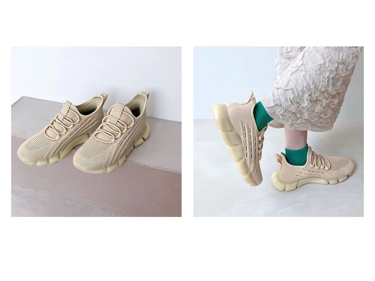 【軽やかな履き心地を叶えるenchantedのクリアソールニットスニーカー】enchanted(エンチャンテッド)の通販 おすすめ人気トレンドファッション通販アイテム インテリア・キッズ・メンズ・レディースファッション・服の通販 founy(ファニー) 　ファッション　Fashion　レディースファッション　Fashion for Women　トップス・カットソー　Cut & Sew Tops　ニット　Knit Tops & Sweaters　シューズ　Shoes, Footwear　スタイリッシュ　Stylish, Fashionable　スニーカー　Sneakers, Trainers　フィット　Fit, Slim Fit　定番　Standard, Basic Item　レッド系　Red　ブラック系　Black　ベージュ系　Beige　ゴールド系　Gold　|ID:crp329100000226115