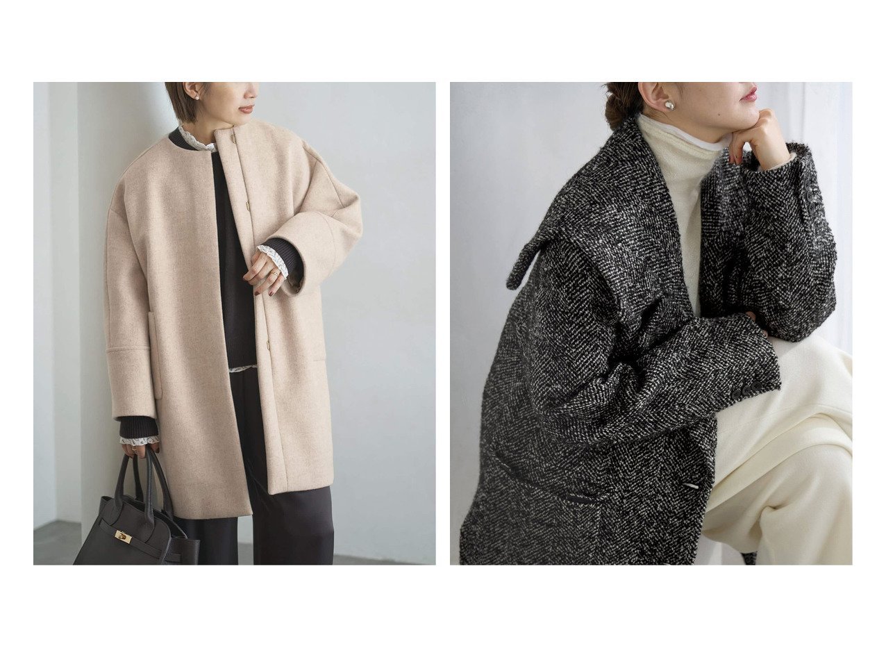 【上質素材と洗練シルエットが際立つIENAのフォルムコートとツイードコート】IENA(イエナ)の通販 おすすめ人気トレンドファッション通販アイテム インテリア・キッズ・メンズ・レディースファッション・服の通販 founy(ファニー) 　ファッション　Fashion　レディースファッション　Fashion for Women　アウター　Coat / Outerwear Collection　コート・ロングコート・ピーコート　Long Coats, Peacoats & More　2025年　2025　2025-2026秋冬・A/W　Autumn/Winter 2025–26 AW25–26　カフス　Cuff Design　パッチ　Patch, Appliqué　フォルム　Silhouette, Form　ポケット　Pocket, Pocket Detail　別注　Limited Edition, Custom Order　クラシック　Classic, Timeless Style　ショート　Short, Short Length　スマート　Smart, Elegant　ビッグ　Big, Oversized　フェミニン　Feminine, Girly　ボックス　Boxy, Box Shape　ミニスカート　Mini Skirt, Short Skirt　ロング　Long, Long-Length　今季　This Season, Current Season　ベージュ系　Beige　ブラウン系　Brown　ブルー系　Blue　ブラック系　Black　|ID:crp329100000226116