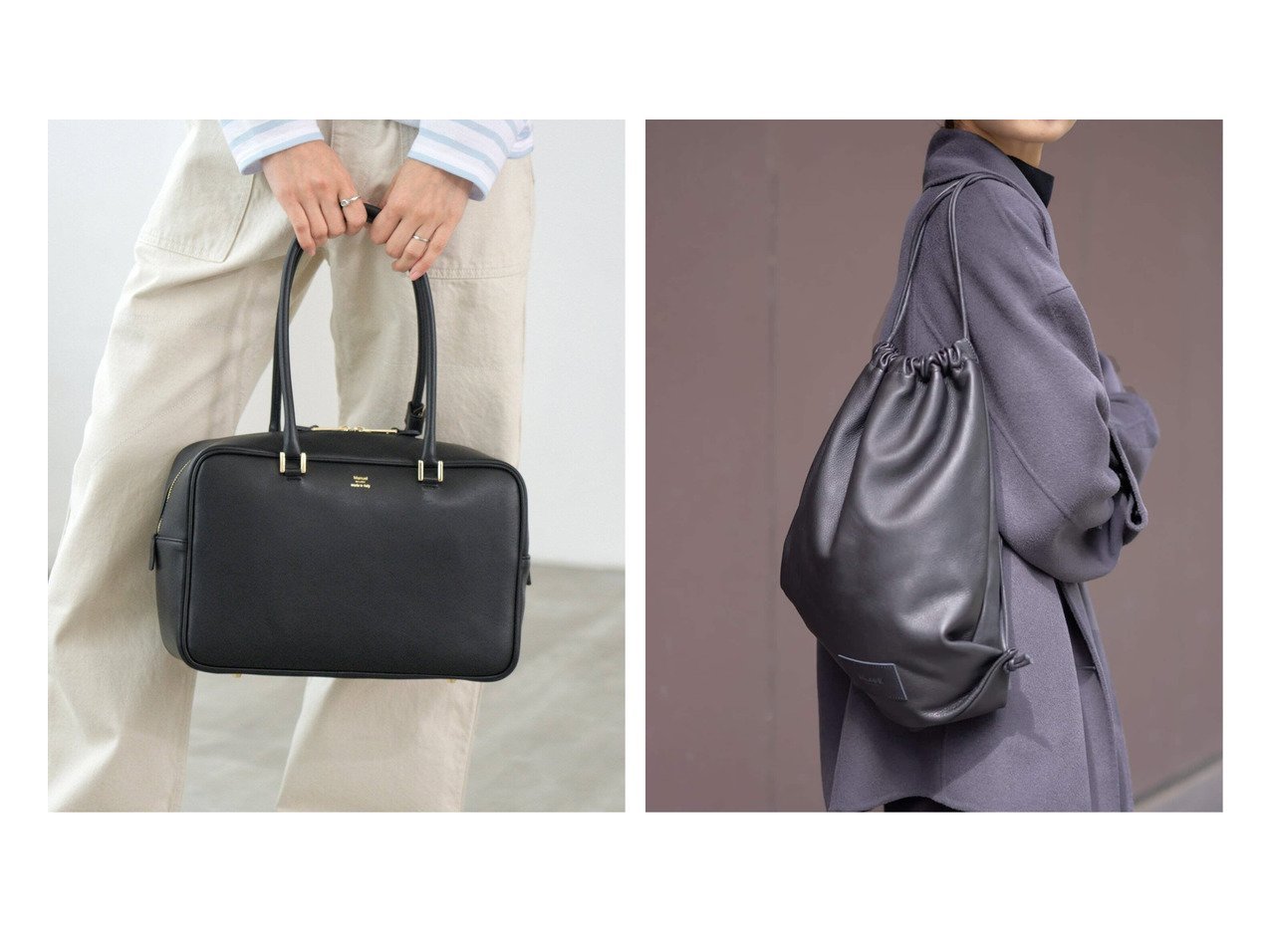 【上質レザーが映えるIENAのボストンバッグとナップサック】IENA(イエナ)の通販 おすすめ人気トレンドファッション通販アイテム インテリア・キッズ・メンズ・レディースファッション・服の通販 founy(ファニー) 　ファッション　Fashion　レディースファッション　Fashion for Women　バッグ　Bags　イタリア　Italy　スクエア　Square, Square Shape　スマート　Smart, Elegant　ビジネス 仕事 通勤　Business / Work / Commuting　フォルム　Silhouette, Form　フォーマル　Formal, Dressy　ボストンバッグ　Boston Bag, Retro Bag　ミラノ　Milano Style, Italian-Inspired　ライニング　Inner Lining, Inner Fabric, Lined　秋　Autumn　コレクション　Collection, Seasonal Line　ジャケット　Jacket, Outerwear　ソックス　Socks, Hosiery　フレンチ　French, French Style　ライナー　Liner, Inner Layer　エレガント 上品　Elegant　2025年　2025　2025-2026秋冬・A/W　Autumn/Winter 2025–26 AW25–26　ブラック系　Black　|ID:crp329100000226117