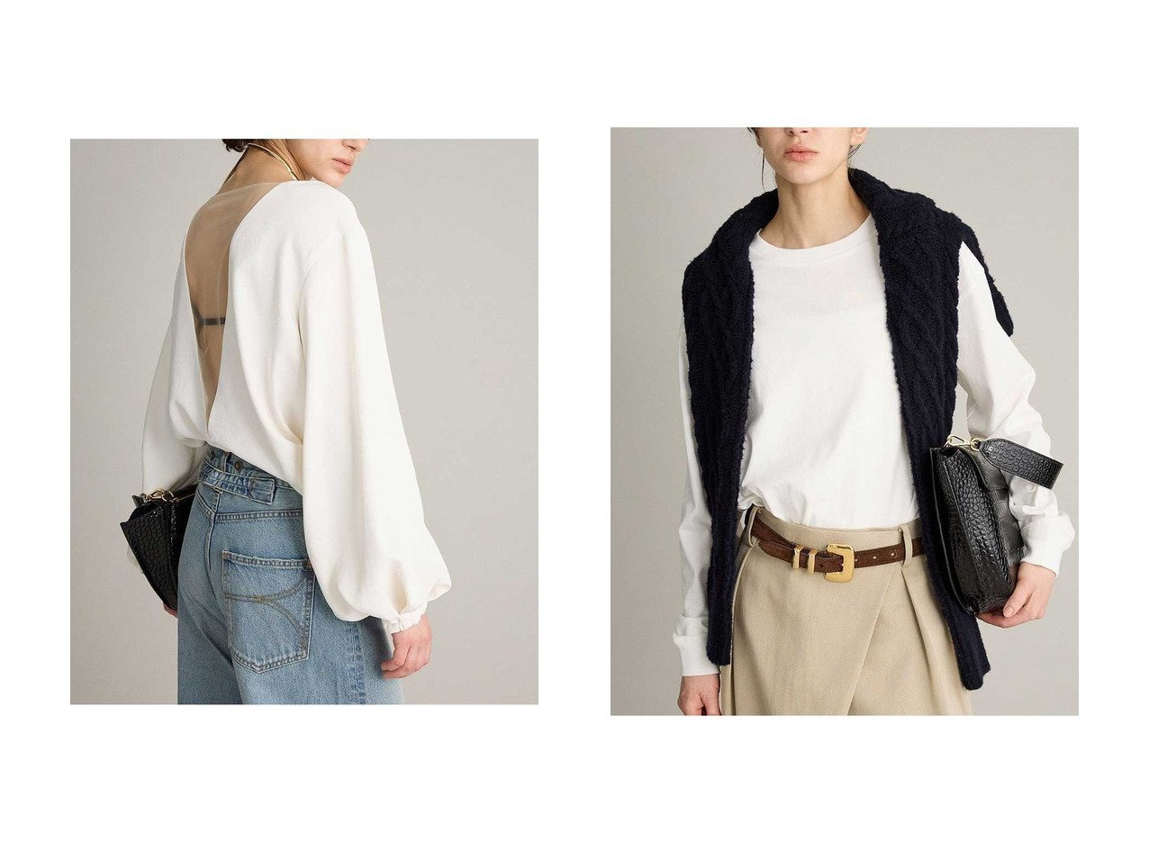 【チュールが映えるバックデザインブラウスと上質コットンロングTシャツで整える洗練カジュアル】BRILL(ブリル)の通販 おすすめ人気トレンドファッション通販アイテム インテリア・キッズ・メンズ・レディースファッション・服の通販 founy(ファニー) 　ファッション　Fashion　レディースファッション　Fashion for Women　トップス・カットソー　Cut & Sew Tops　シャツ・ブラウス・オフィスカジュアル　Elegant Blouses & Button-Ups　バッグ　Bags　ロングTシャツ・Tシャツ　Longline T-Shirts & Tees　カットソー・ベーシックTシャツ　Cut-and-Sewn Tops / Stretch Tees & Basics　2026年　2026　スリーブ　Sleeve, Long Sleeve / Short Sleeve　チュール　Tulip, Tulip Motif　ツイル　Twist, Twisted Detail　ロング　Long, Long-Length　夏　Summer　春　Spring　S/S・春夏　SS, Spring/Summer, Warm Season　ホワイト系　White　ブラック系　Black　グレー系　Gray　|ID:crp329100000226122