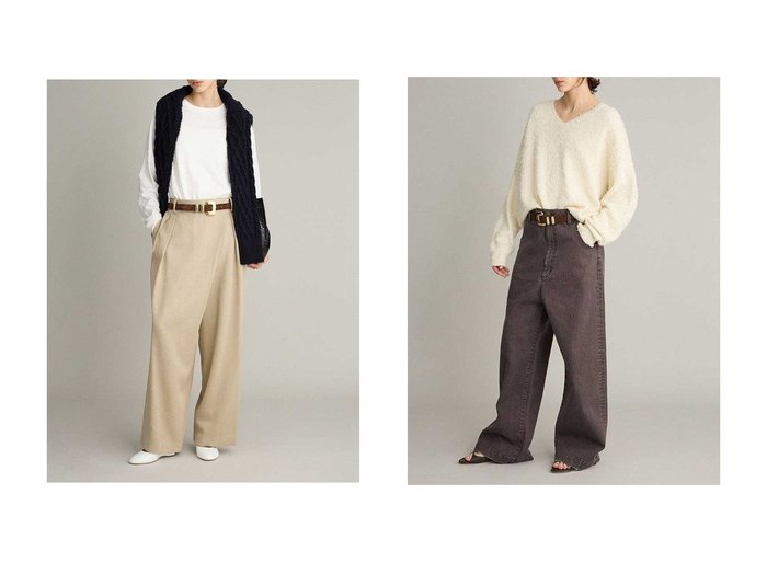 【美バランスを叶えるハイウエストデニムと上品に遊ぶアシンメトリータックイージーパンツ】BRILL(ブリル)の通販 おすすめ人気トレンドファッション通販アイテム 人気、トレンドファッション・服の通販 founy(ファニー) ファッション Fashion レディースファッション Fashion for Women パンツ Pants & Trousers デニムパンツ・ジーンズ・美脚デニム Denim Jeans & Pants 2026年 2026 ラップ Wrap, Wrap Design 夏 Summer 春 Spring S/S・春夏 SS, Spring/Summer, Warm Season |ID:crp329100000226124