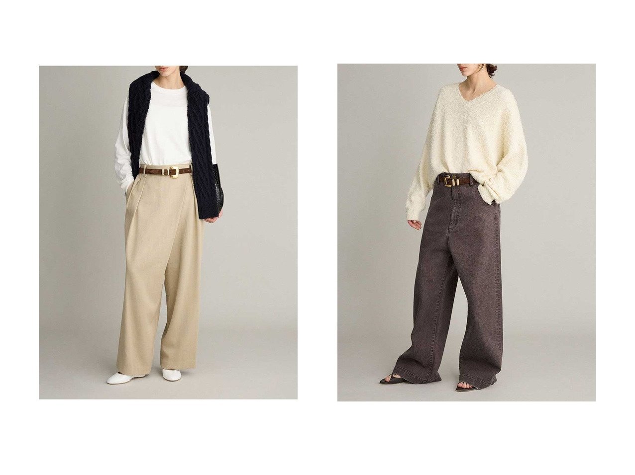【美バランスを叶えるハイウエストデニムと上品に遊ぶアシンメトリータックイージーパンツ】BRILL(ブリル)の通販 おすすめ人気トレンドファッション通販アイテム インテリア・キッズ・メンズ・レディースファッション・服の通販 founy(ファニー) 　ファッション　Fashion　レディースファッション　Fashion for Women　パンツ　Pants & Trousers　デニムパンツ・ジーンズ・美脚デニム　Denim Jeans & Pants　2026年　2026　ラップ　Wrap, Wrap Design　夏　Summer　春　Spring　S/S・春夏　SS, Spring/Summer, Warm Season　ベージュ系　Beige　ブラウン系　Brown　|ID:crp329100000226124