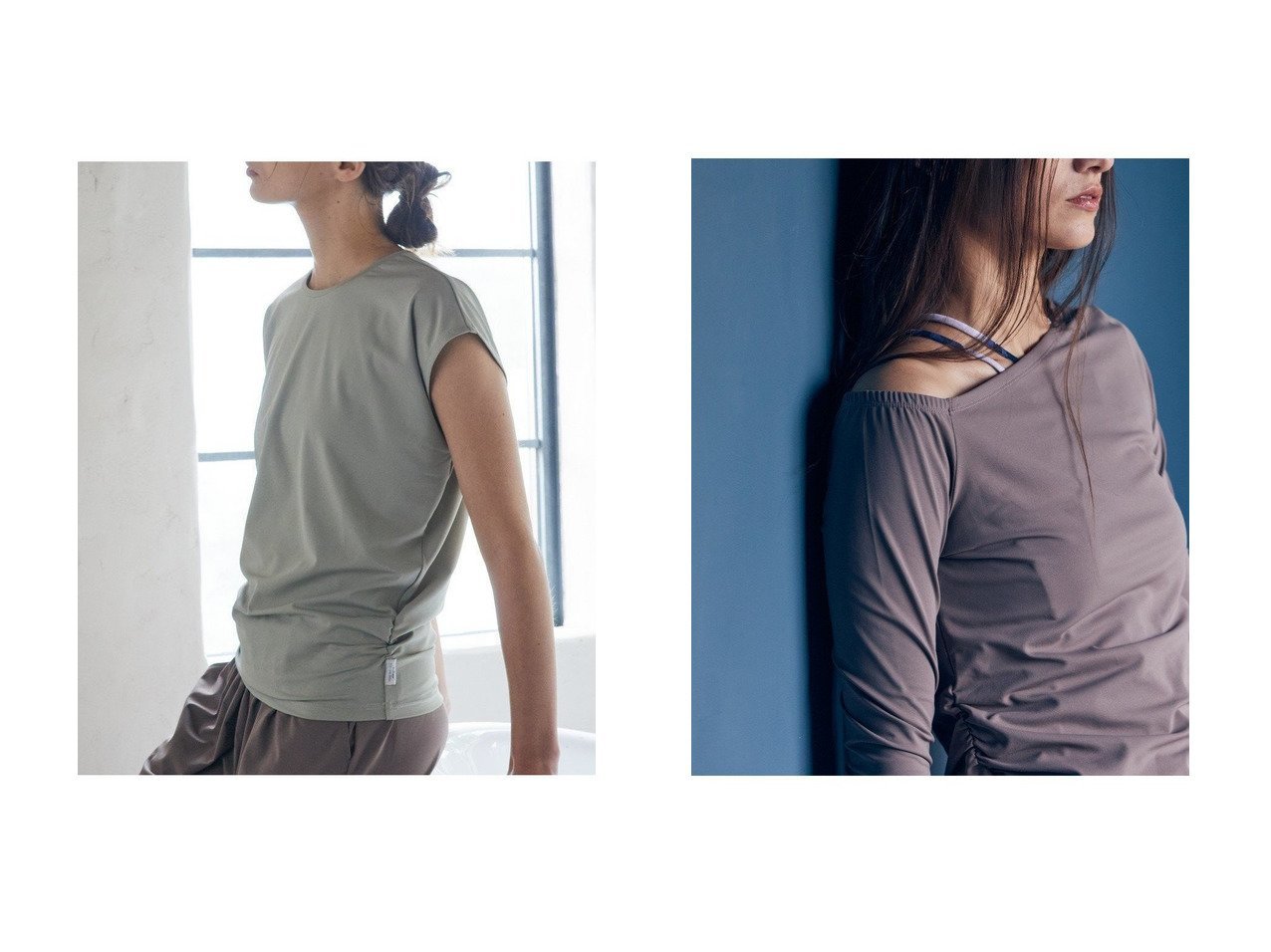 【シーンレスに活躍するフレンチスリーブトップスとアシンメトリープルオーバー】Julier(ジュリエ)の通販
 おすすめ人気トレンドファッション通販アイテム インテリア・キッズ・メンズ・レディースファッション・服の通販 founy(ファニー) 　ファッション　Fashion　レディースファッション　Fashion for Women　トップス・カットソー　Cut & Sew Tops　スポーツウェア　Functional & Stylish Sportswear　スポーツ トップス　Athletic Tops / Workout Tops / Training Shirts　カジュアルプルオーバー・ニットトップス　Pullovers & Knit Tops / Casual Pullovers　2026年　2026　ギャザー　Gathered, Ruffled　スポーツ　Sports, Activewear　スリーブ　Sleeve, Long Sleeve / Short Sleeve　フィット　Fit, Slim Fit　フォルム　Silhouette, Form　フレンチ　French, French Style　ヨガ　Yoga, Yoga Wear　リラックス　Relax, Relaxed Fit　夏　Summer　定番　Standard, Basic Item　春　Spring　S/S・春夏　SS, Spring/Summer, Warm Season　ホワイト系　White　グリーン系　Green　ベージュ系　Beige　ブラック系　Black　|ID:crp329100000226129