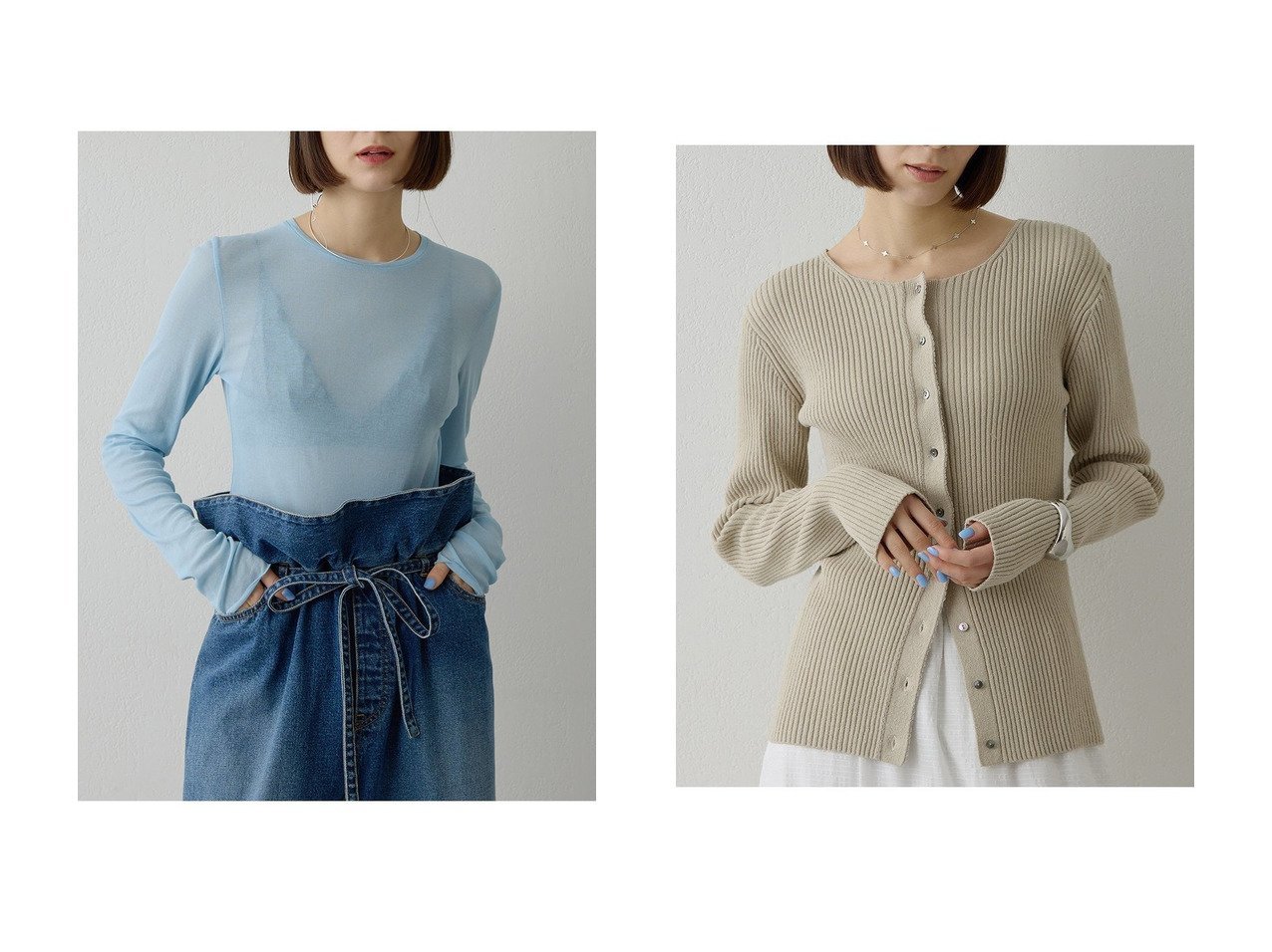 【軽やかなシアープルオーバーとナチュラルなRAW SILKリブカーディガンで整える上品スタイル】Whim Gazette(ウィムガゼット)の通販 おすすめ人気トレンドファッション通販アイテム インテリア・キッズ・メンズ・レディースファッション・服の通販 founy(ファニー) 　ファッション　Fashion　レディースファッション　Fashion for Women　トップス・カットソー　Cut & Sew Tops　シャツ・ブラウス・オフィスカジュアル　Elegant Blouses & Button-Ups　ロングTシャツ・Tシャツ　Longline T-Shirts & Tees　カジュアルプルオーバー・ニットトップス　Pullovers & Knit Tops / Casual Pullovers　カットソー・ベーシックTシャツ　Cut-and-Sewn Tops / Stretch Tees & Basics　ニット　Knit Tops & Sweaters　カーディガン・羽織り　Layered Style Cardigans　インナー　Innerwear　春　Spring　シアー　Sheer, See-Through　ジャケット　Jacket, Outerwear　スリーブ　Sleeve, Long Sleeve / Short Sleeve　ベーシック　Basic, Essential　ロング　Long, Long-Length　S/S・春夏　SS, Spring/Summer, Warm Season　夏　Summer　エレガント 上品　Elegant　2026年　2026　カーディガン　Cardigan, Knitwear　センター　Center, Center Line　ネップ　Nepp, Slub Yarn　フロント　Front, Front Design　ホワイト系　White　ブルー系　Blue　イエロー系　Yellow　ベージュ系　Beige　|ID:crp329100000226134