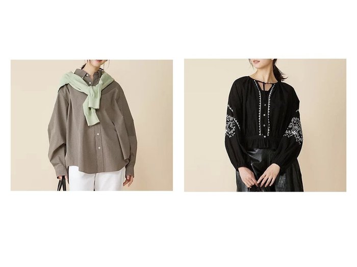 【刺繍が映えるギャザーブラウスと上質ミニチェックのDADDY SHIRT】Shinzone(シンゾーン)の通販 おすすめ人気トレンドファッション通販アイテム 人気、トレンドファッション・服の通販 founy(ファニー) ファッション Fashion レディースファッション Fashion for Women トップス・カットソー Cut & Sew Tops シャツ・ブラウス・オフィスカジュアル Elegant Blouses & Button-Ups おすすめ Recommended / Our Picks チェック Check, Plaid, Tartan デニム Denim, Jeans Material 定番 Standard, Basic Item ギャザー Gathered, Ruffled |ID:crp329100000226150