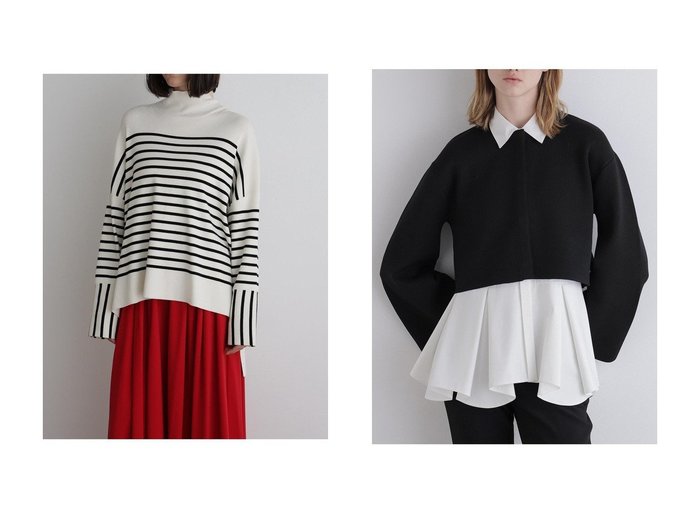 【LE PHIL/ル フィル】のボーダーニット&ショートニットプルオーバー おすすめ人気トレンドファッション通販アイテム 人気、トレンドファッション・服の通販 founy(ファニー) ファッション Fashion レディースファッション Fashion for Women トップス・カットソー Cut & Sew Tops ニット Knit Tops & Sweaters カジュアルプルオーバー・ニットトップス Pullovers & Knit Tops / Casual Pullovers デニム Denim, Jeans Material バランス Balance, Style Balance ボトム Bottoms, Lower Wear ボーダー Border, Stripe 新作・新入荷 New Arrivals / New In |ID:crp329100000226164