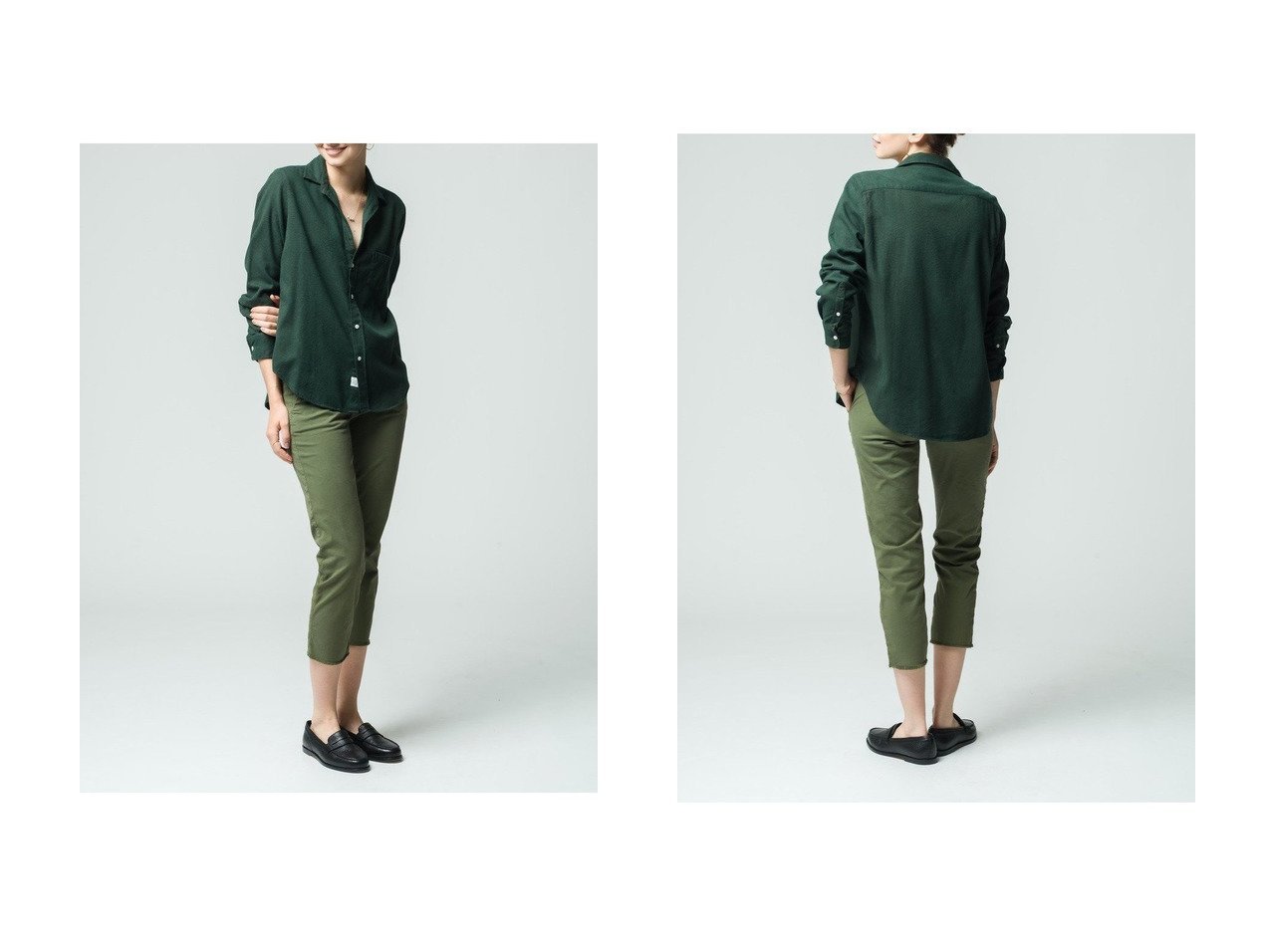 【深みのあるグリーンが映える イタリアンコットンのEILEENシャツ 上品な抜け感と快適な着心地】Frank&Eileen(フランク&アイリーン)の通販 おすすめ人気トレンドファッション通販アイテム インテリア・キッズ・メンズ・レディースファッション・服の通販 founy(ファニー) 　ファッション　Fashion　レディースファッション　Fashion for Women　トップス・カットソー　Cut & Sew Tops　シャツ・ブラウス・オフィスカジュアル　Elegant Blouses & Button-Ups　ジャケット　Jacket, Outerwear　スリーブ　Sleeve, Long Sleeve / Short Sleeve　デニム　Denim, Jeans Material　リラックス　Relax, Relaxed Fit　ロング　Long, Long-Length　エレガント 上品　Elegant　新作・新入荷　New Arrivals / New In　グリーン系　Green　|ID:crp329100000226170