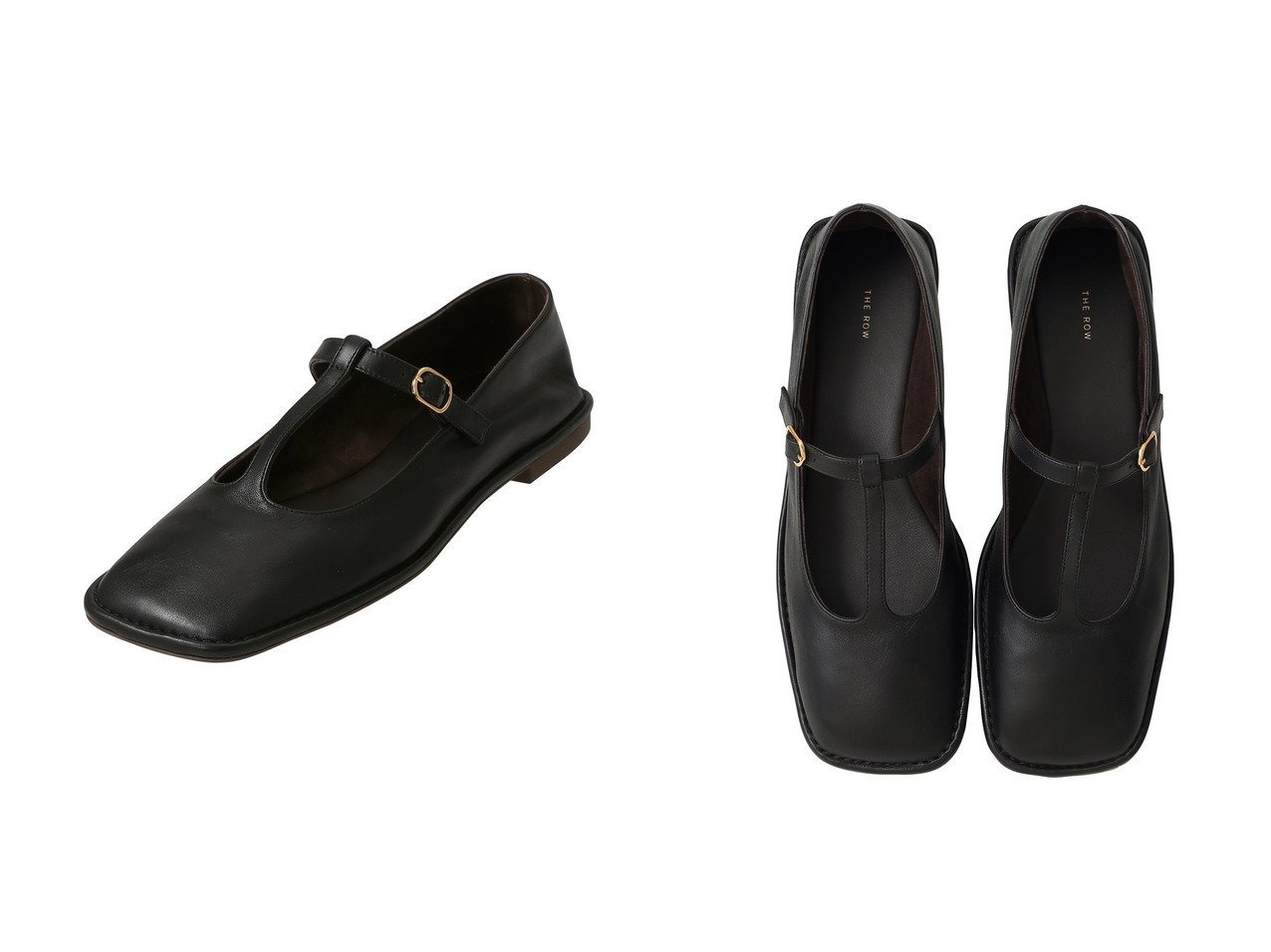 【端正なスクエアトゥが映える ミニマルな美しさと快適な履き心地を備えたSQUARE T-STRAP】THE ROW(ザ ロウ)の通販 おすすめ人気トレンドファッション通販アイテム インテリア・キッズ・メンズ・レディースファッション・服の通販 founy(ファニー) 　ファッション　Fashion　レディースファッション　Fashion for Women　2026年　2026　シューズ　Shoes, Footwear　シンプル　Simple, Minimal　フラット　Flat, Flat Shoes　モダン　Modern, Contemporary　ラップ　Wrap, Wrap Design　夏　Summer　定番　Standard, Basic Item　春　Spring　S/S・春夏　SS, Spring/Summer, Warm Season　ブラック系　Black　|ID:crp329100000226171