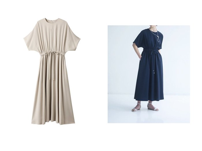 【ebure/エブール】のトリアセダブルクロス イージーワンピース おすすめ人気トレンドファッション通販アイテム 人気、トレンドファッション・服の通販 founy(ファニー) ファッション Fashion レディースファッション Fashion for Women ワンピース Dresses チュニック Tunic Tops & Dresses ギャザー Gathered, Ruffled チュニック Tunic, Long Top ドレープ Drape, Draping Fabric バランス Balance, Style Balance リボン Ribbon, Bow ロング Long, Long-Length エレガント 上品 Elegant 再入荷 Restock / Back in Stock 定番 Standard, Basic Item |ID:crp329100000226178