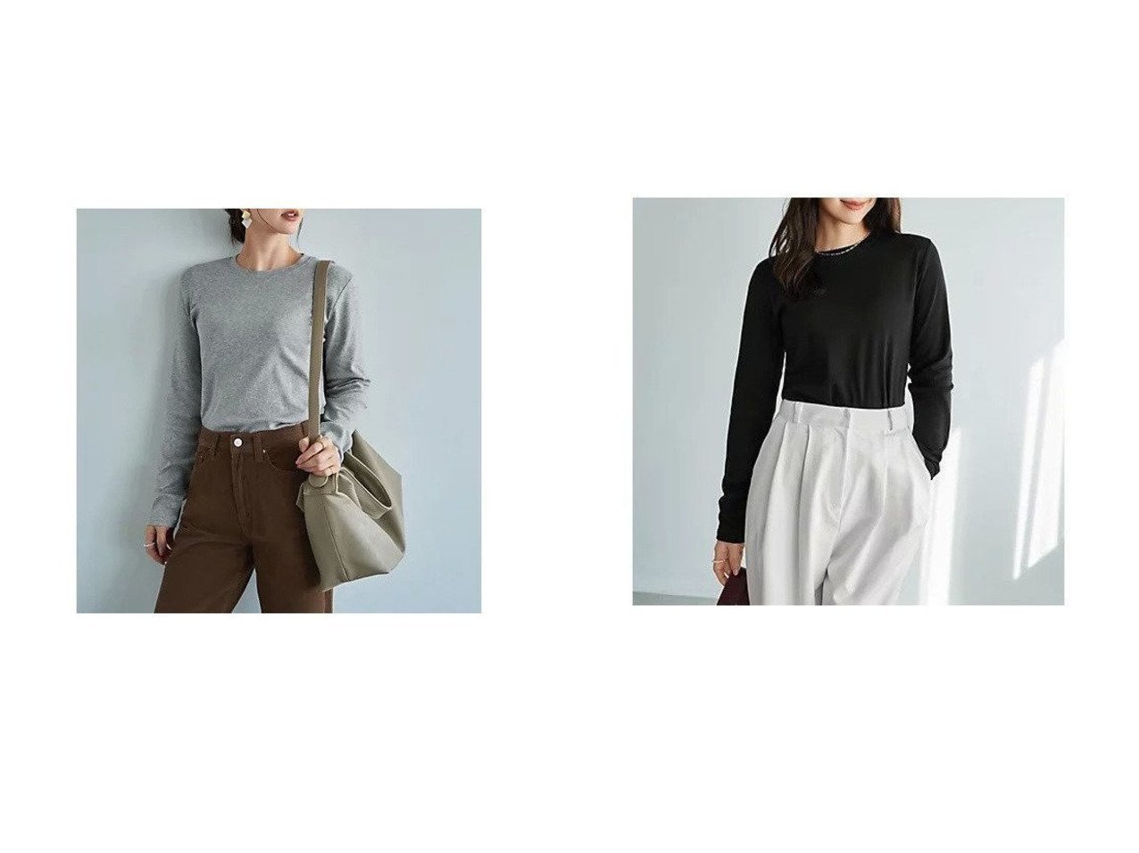 【一枚でもインナーでも活躍するなめらかな着心地のシンプルフラットカットソートップス】STYLE DELI(スタイルデリ)の通販
 おすすめ人気トレンドファッション通販アイテム インテリア・キッズ・メンズ・レディースファッション・服の通販 founy(ファニー) 　ファッション　Fashion　レディースファッション　Fashion for Women　トップス・カットソー　Cut & Sew Tops　カットソー・ベーシックTシャツ　Cut-and-Sewn Tops / Stretch Tees & Basics　イエロー　Yellow　インナー　Innerwear　カットソー　Cut and Sewn Top　シンプル　Simple, Minimal　ジャケット　Jacket, Outerwear　スウェット / スエット　Sweatshirt, Sweatwear　ストレート　Straight, Straight Cut　スリット　Slit, Slit Detail　定番　Standard, Basic Item　なめらか　Smooth, Silky Texture　長袖　Long Sleeve, Full Sleeve　フィット　Fit, Slim Fit　フラット　Flat, Flat Shoes　グレー系　Gray　ブラック系　Black　ホワイト系　White　|ID:crp329100000226184