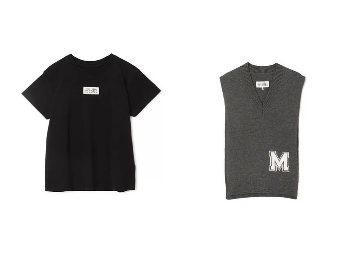 【MM6 Maison Martin Margiela/エムエム6 メゾン マルタン マルジェラ】のT-SHIRT&STOLE おすすめ人気トレンドファッション通販アイテム 人気、トレンドファッション・服の通販 founy(ファニー) ファッション Fashion レディースファッション Fashion for Women トップス・カットソー Cut & Sew Tops シャツ・ブラウス・オフィスカジュアル Elegant Blouses & Button-Ups ロングTシャツ・Tシャツ Longline T-Shirts & Tees コンパクト Compact, Small Size ジャケット Jacket, Outerwear 半袖 Short Sleeve, Half Sleeve 洗える Machine Washable ノースリーブ Sleeveless, No-Sleeve ベスト Vest, Waistcoat |ID:crp329100000226185