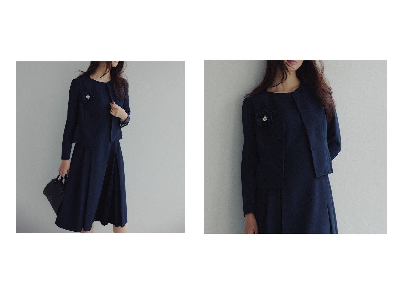 【軽やかな着心地と女性らしいシルエットを両立したTIMELESS RHAPSODYのジャケットとドレス】TOCCA(トッカ)の通販 おすすめ人気トレンドファッション通販アイテム インテリア・キッズ・メンズ・レディースファッション・服の通販 founy(ファニー) 　ファッション　Fashion　レディースファッション　Fashion for Women　ワンピース　Dresses　フォーマル・パーティードレス・結婚式用ドレス　Elegant & Casual Dresses　アウター　Coat / Outerwear Collection　レディースジャケット・軽アウター　Jackets　ノーカラージャケット / シンプル上品コーデ　Collarless Jackets　エレガント 上品　Elegant　ジャケット　Jacket, Outerwear　セットアップ　Set-Up, Coordinated Outfit　ドレス　Dress, One-Piece　フェミニン　Feminine, Girly　フリル　Frill, Ruffle　モチーフ　Motif, Design Theme　夏　Summer　S/S・春夏　SS, Spring/Summer, Warm Season　A/W・秋冬　Autumn/Winter　ブラック系　Black　ベージュ系　Beige　ブルー系　Blue　|ID:crp329100000226191